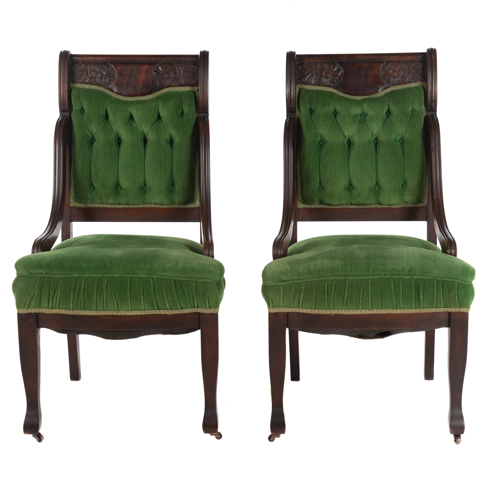 A PAIR OF RENAISSANCE REVIVAL TUFTED 3cae06