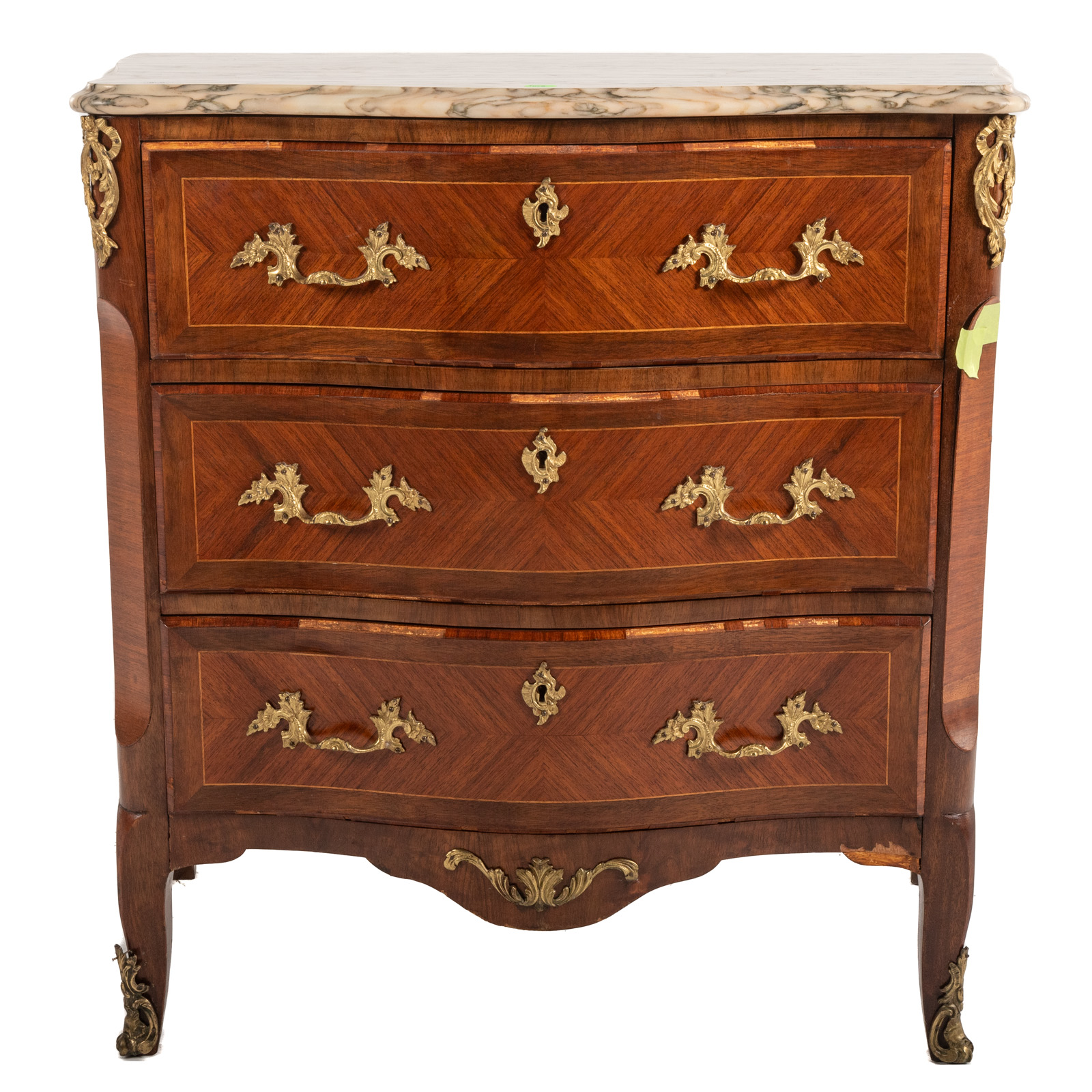 LOUIS XVI STYLE MARBLE TOP COMMODE