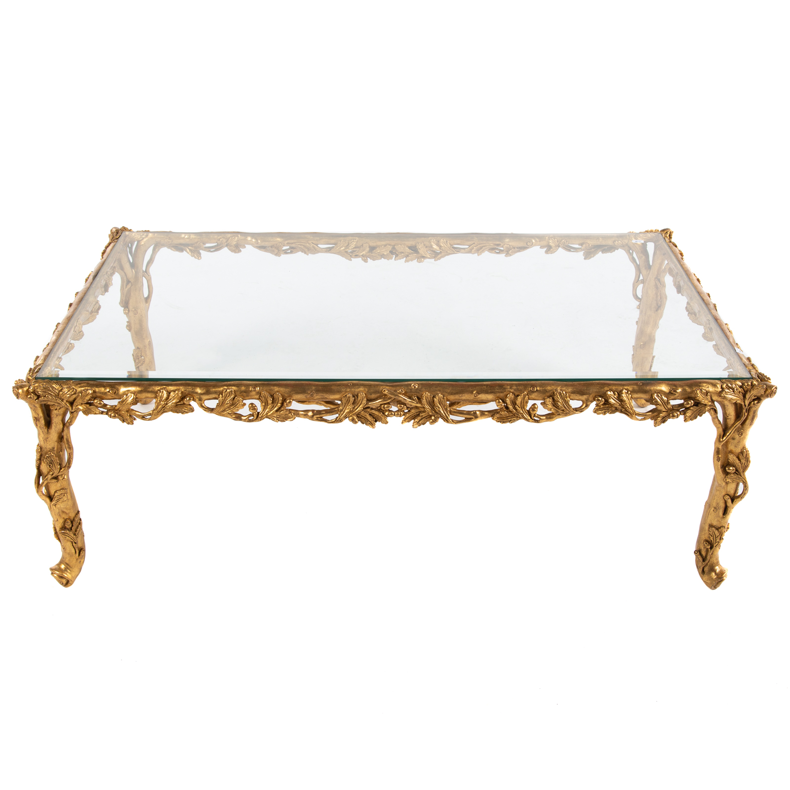 GILTWOOD & GLASS COFFEE TABLE 20th