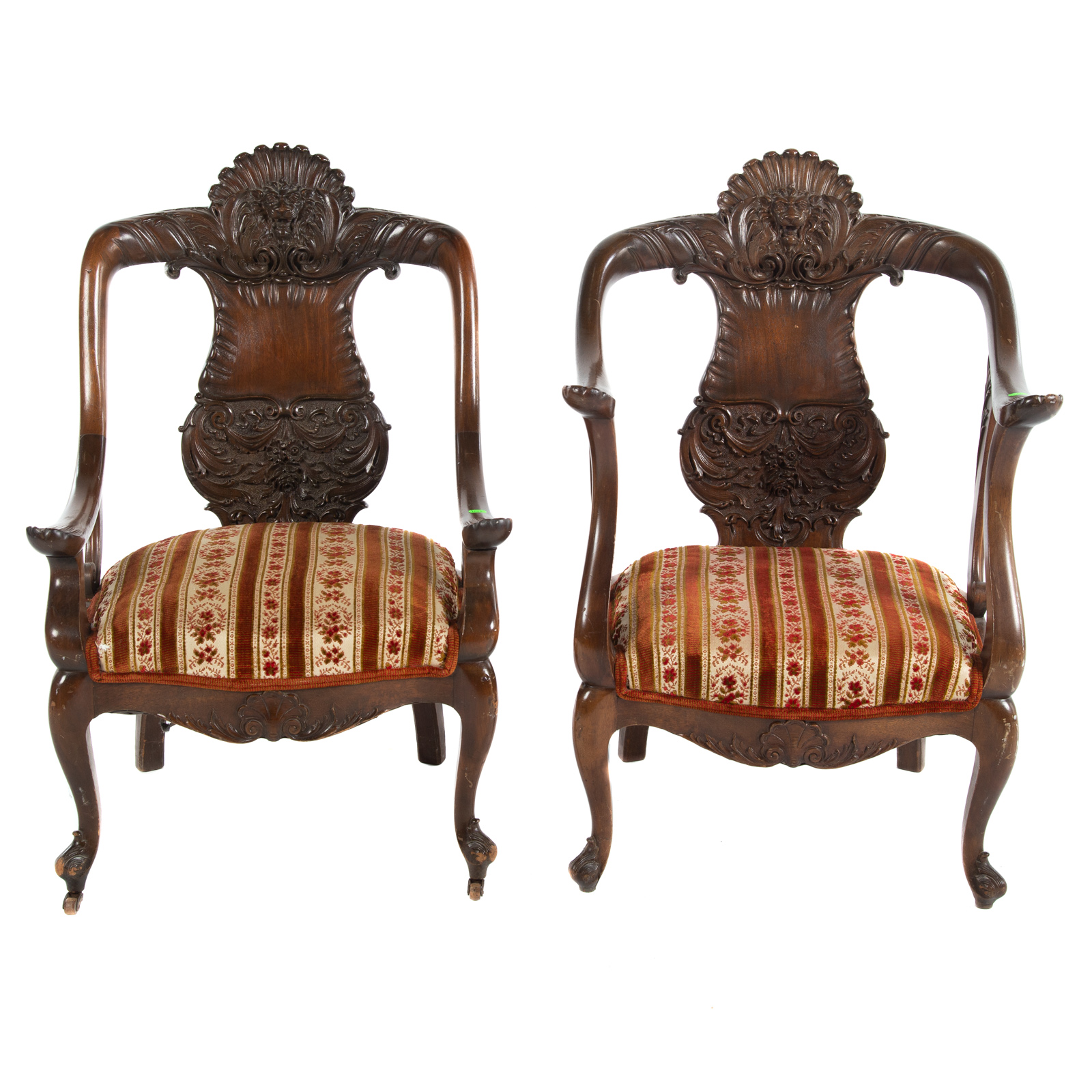 TWO VICTORIAN STYLE ARMCHAIRS Early 3cae31