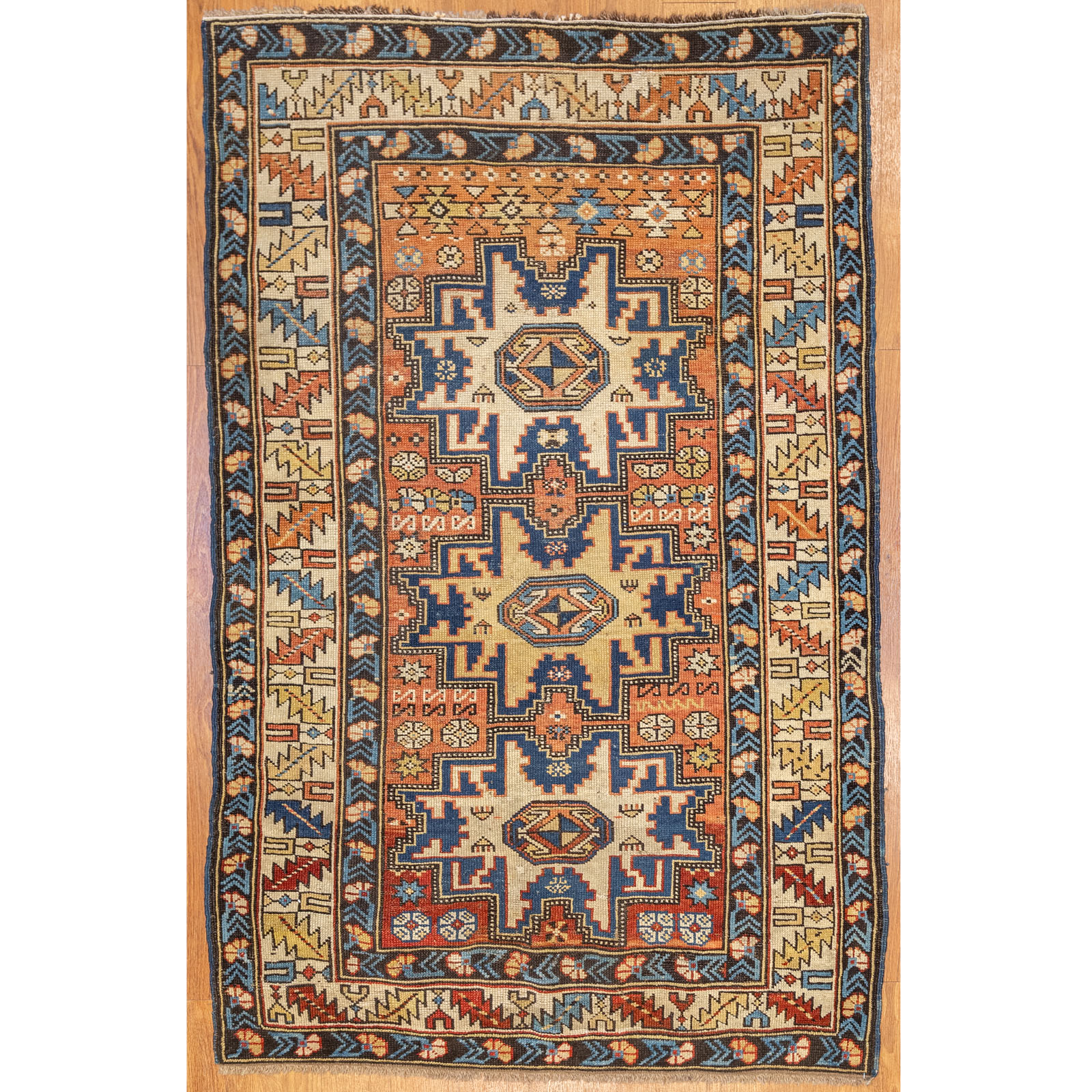 ANTIQUE LESGHI STAR RUG CAUCASUS  3cae66