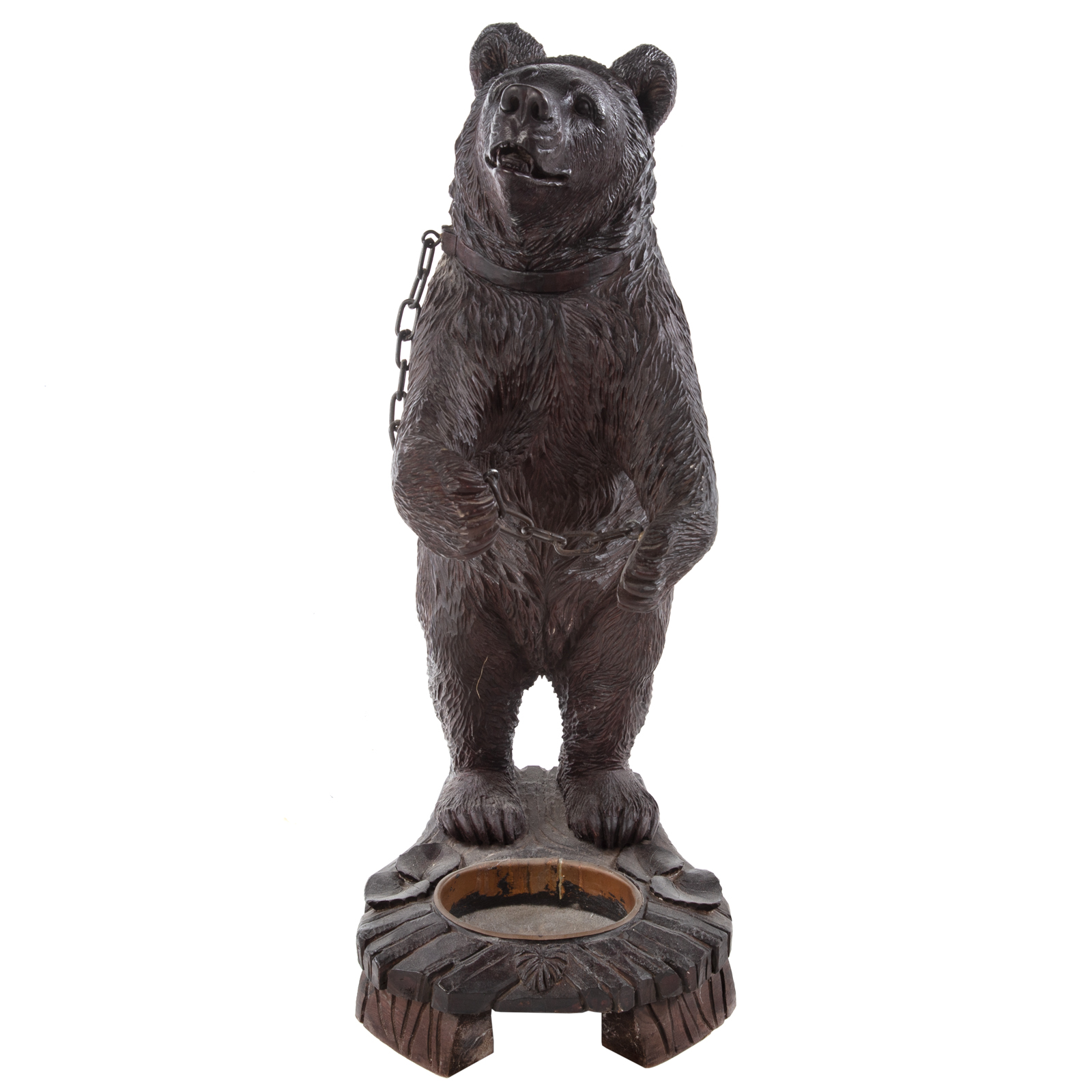 BLACK FOREST CARVED WOOD BEAR UMBRELLA 3cae62