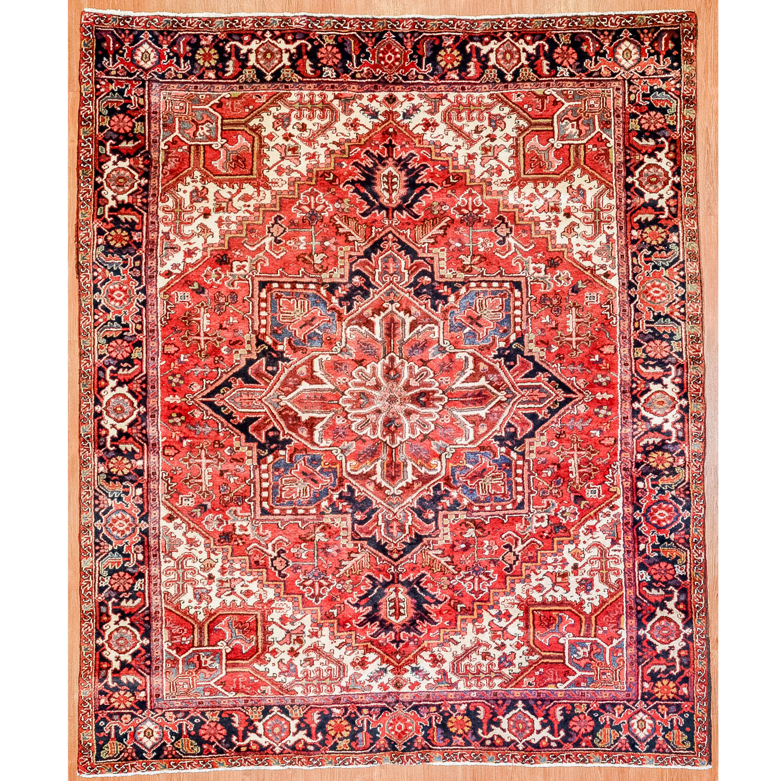 HERIZ RUG, PERSIA, 7.6 X 9 Third quarter-20th