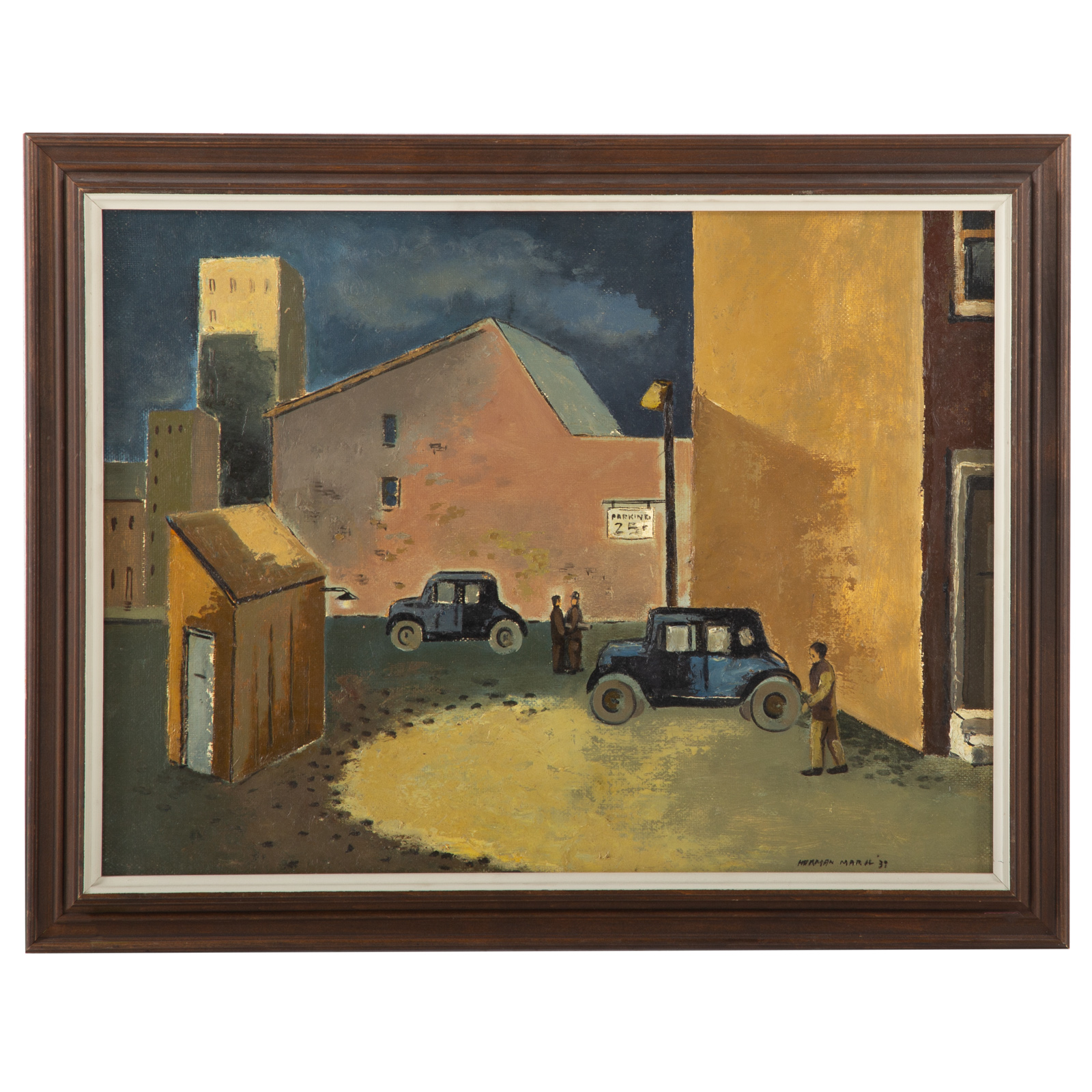 HERMAN MARIL. "PARKING LOT," OIL