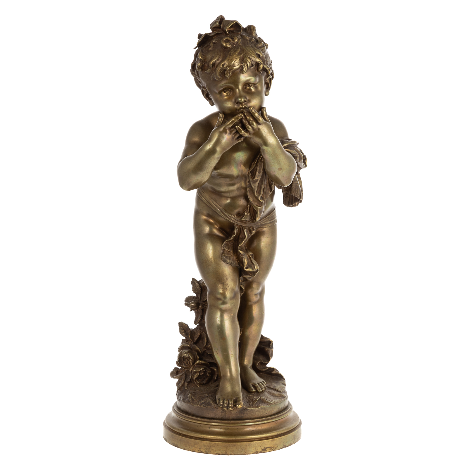 AFTER AUGUSTE MOREAU, CHILD BRONZE Polished