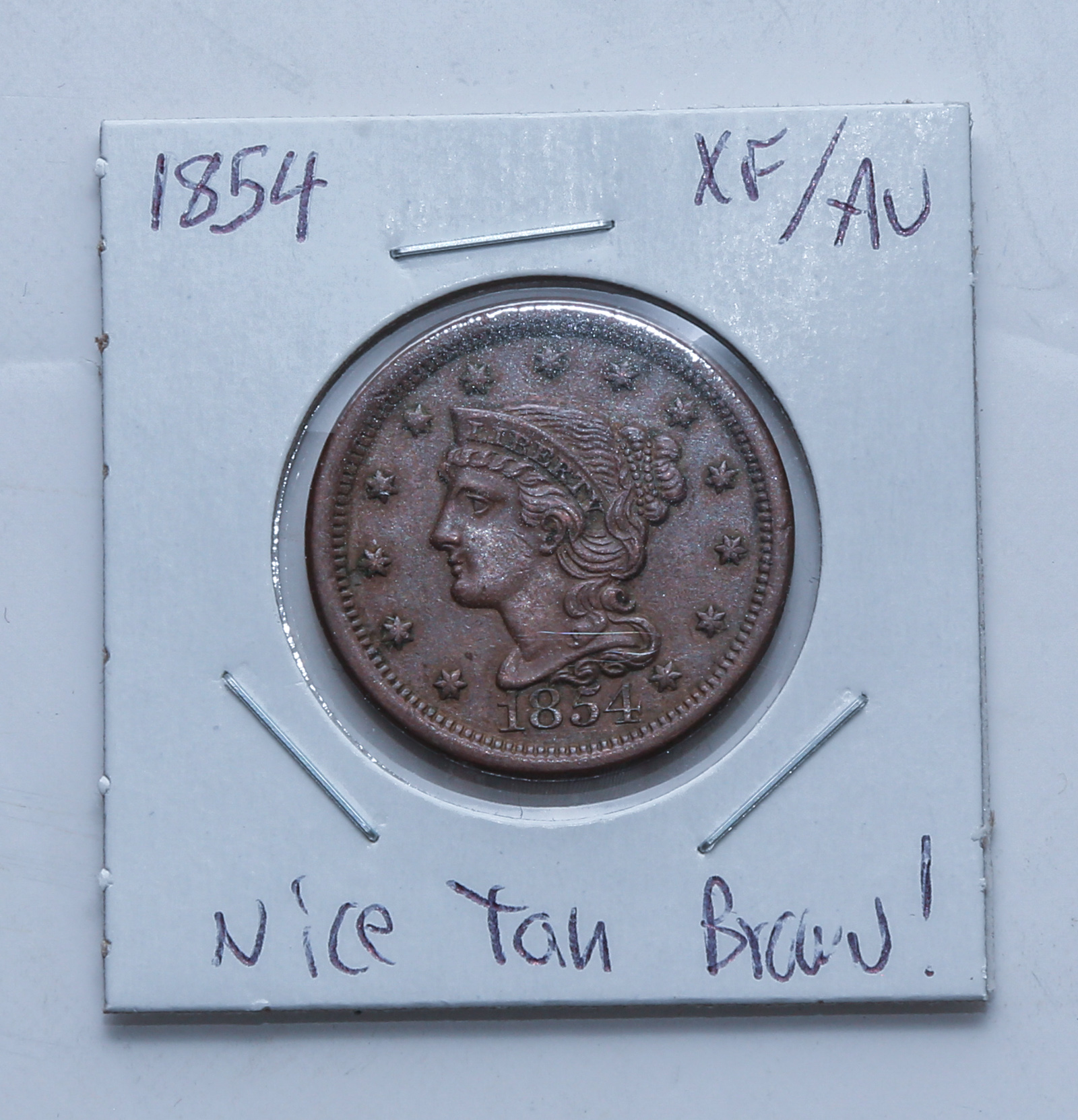 1854 LARGE CENT XF/AU OR BETTER