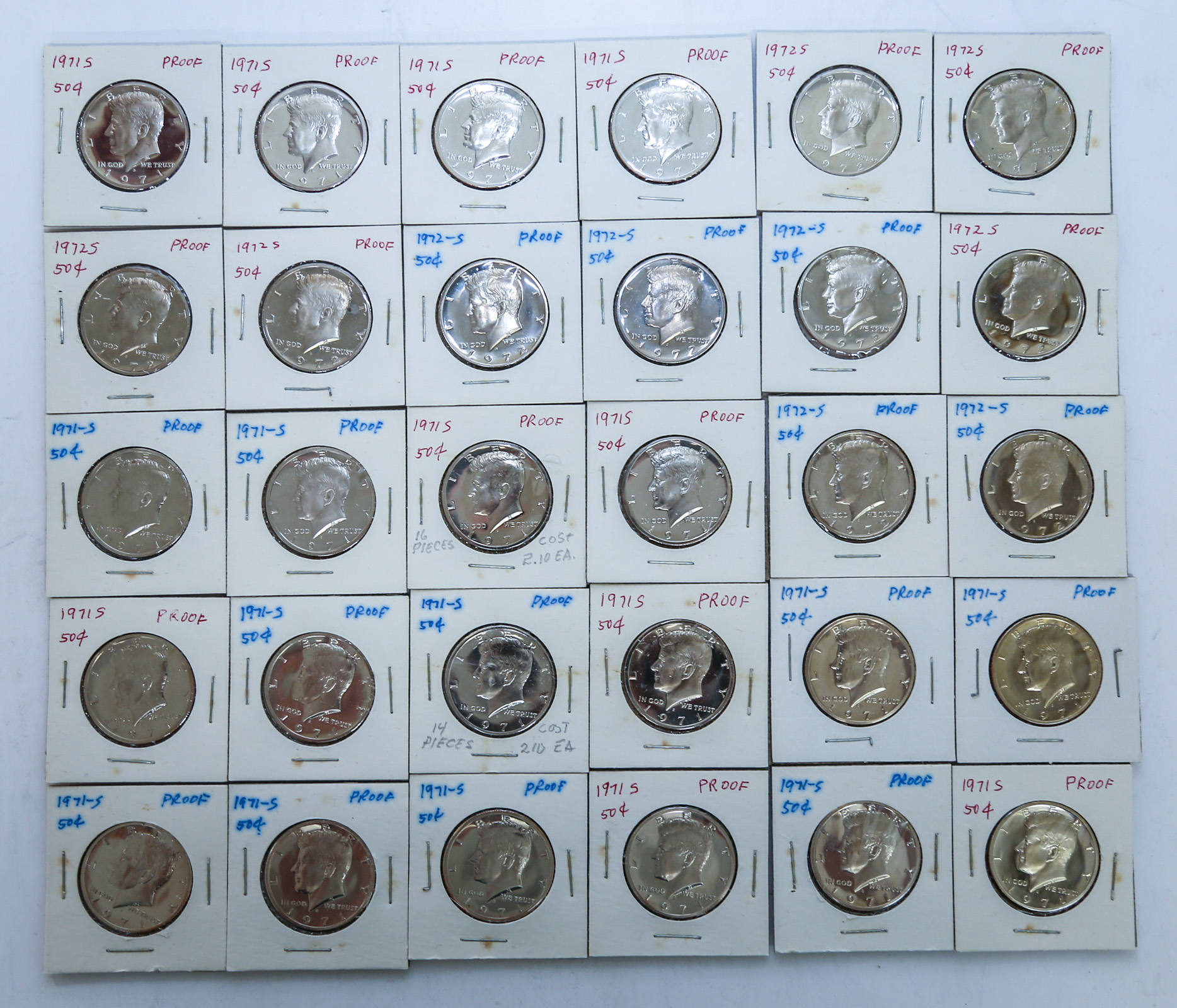 30 PROOF CLAD KENNEDY HALVES 20 1971 S 3cafb6