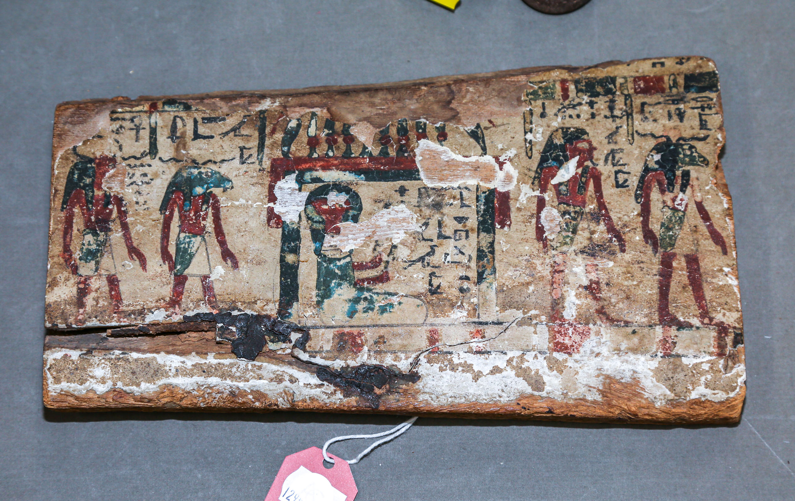 ANCIENT EGYPTIAN PAINTED WOOD PANEL 3cb024