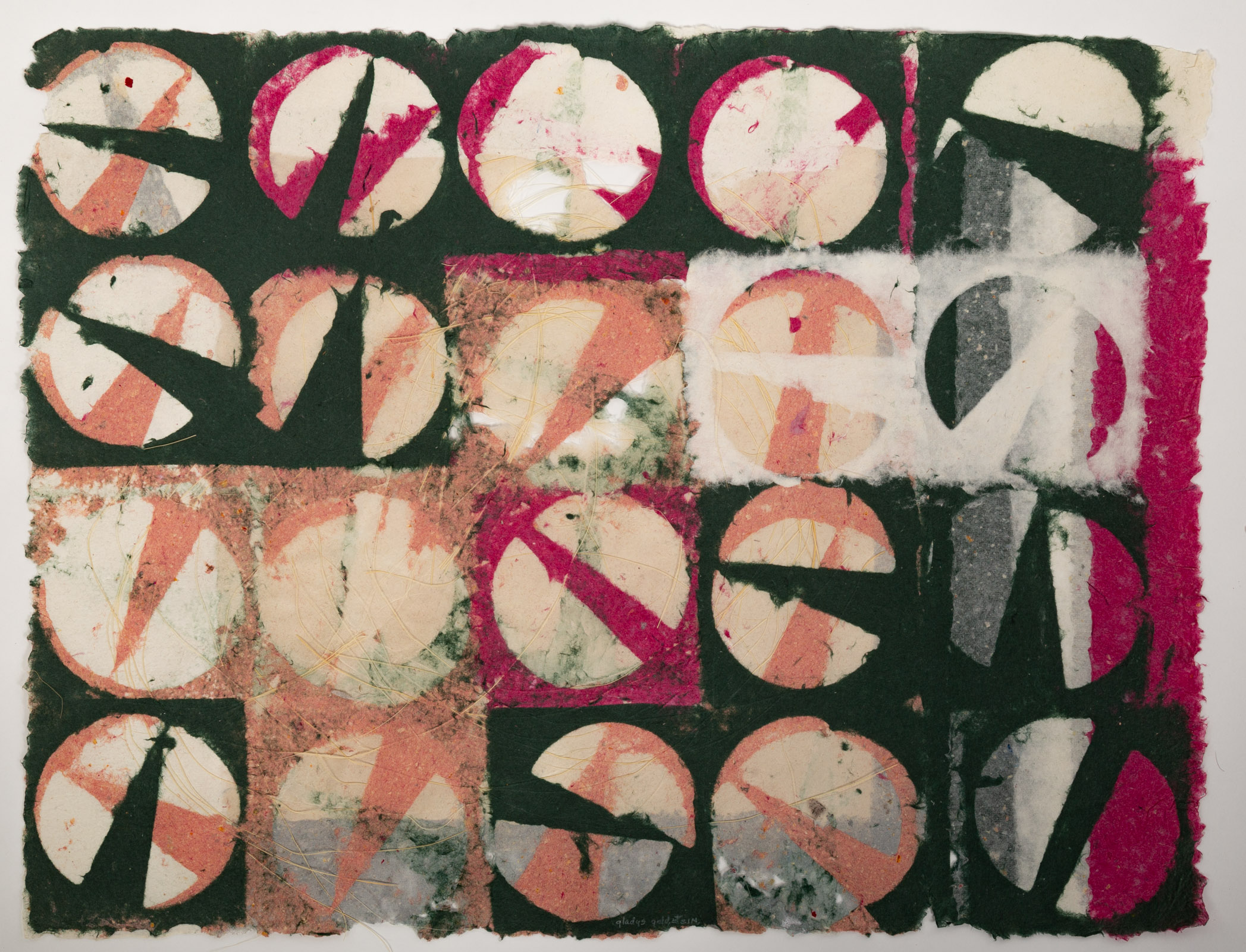 GLADYS GOLDSTEIN. ABSTRACT IN PINK