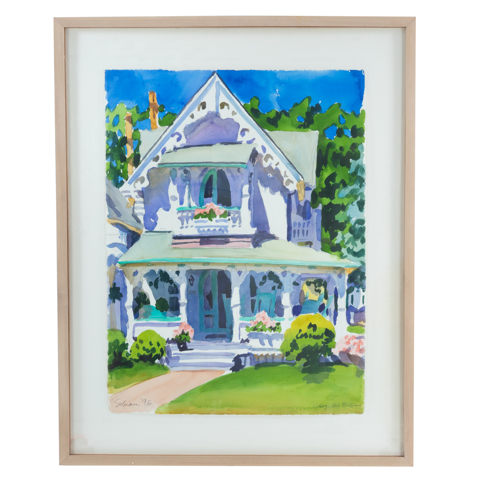 GREG SOBRAN. "OAK BLUFFS," WATERCOLOR