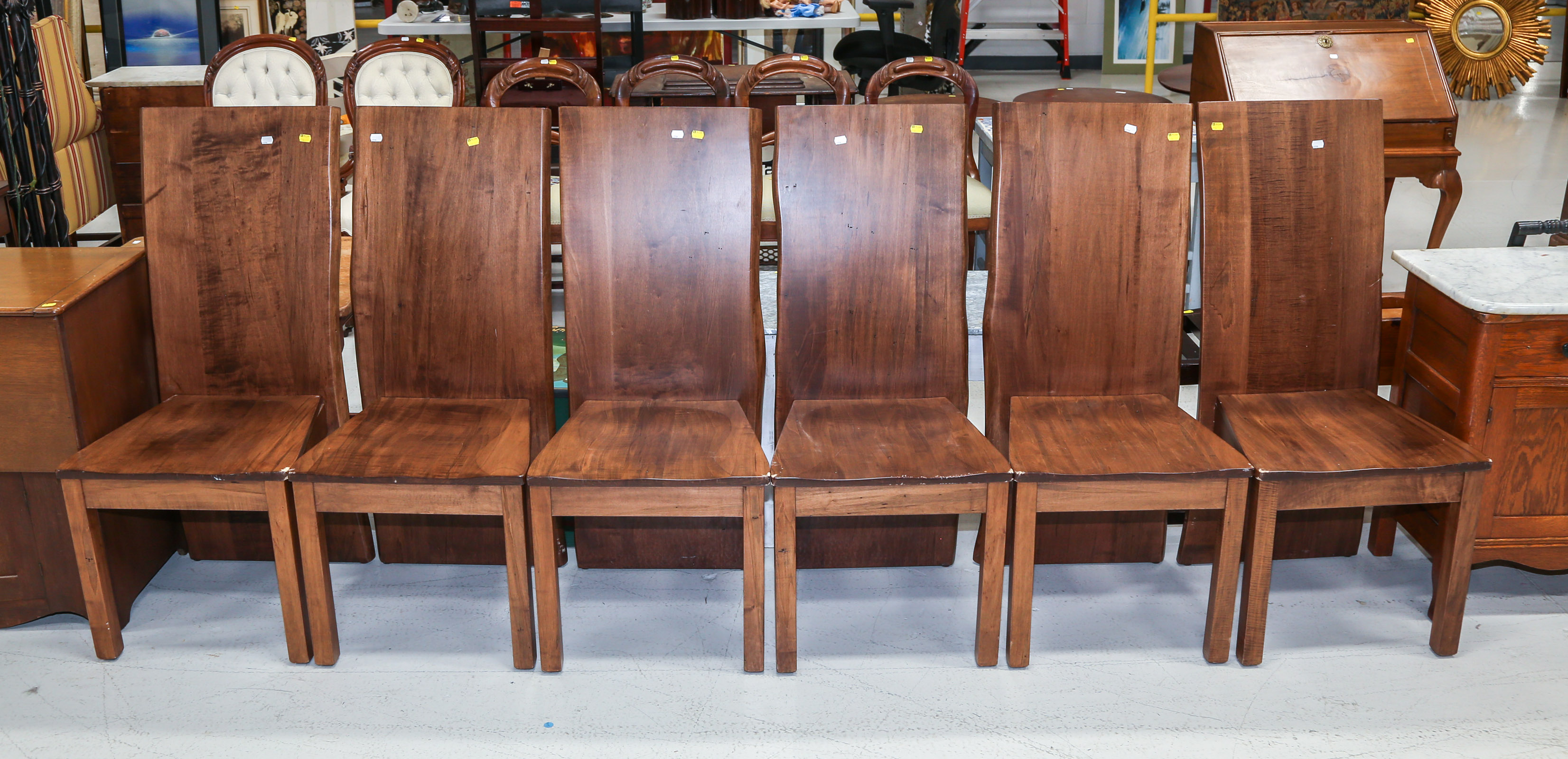 SIX SLAB STYLE DINING CHAIRS Modern  3cb26c