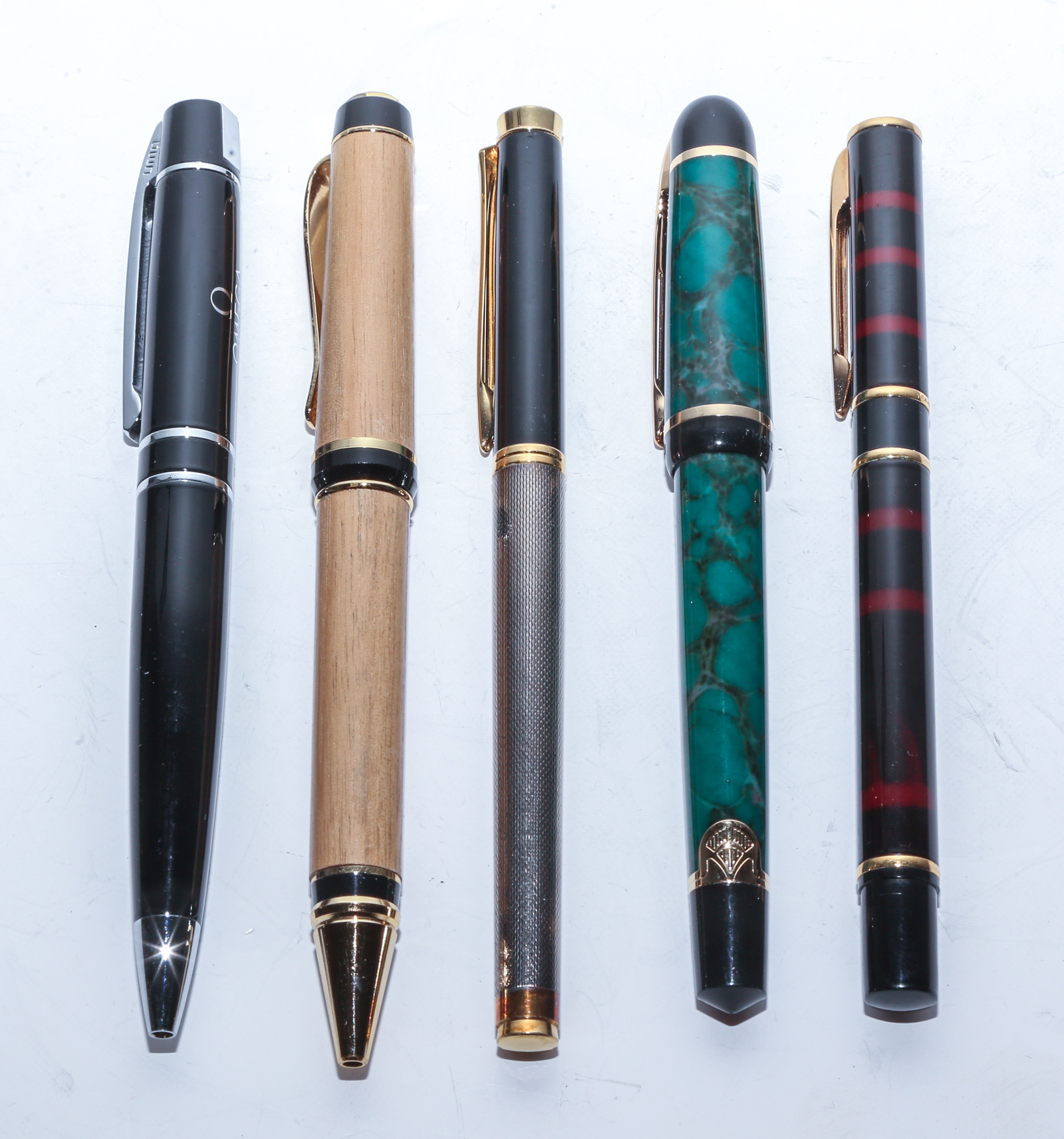 FIVE QUALITY ROLLER BALL PENS Various