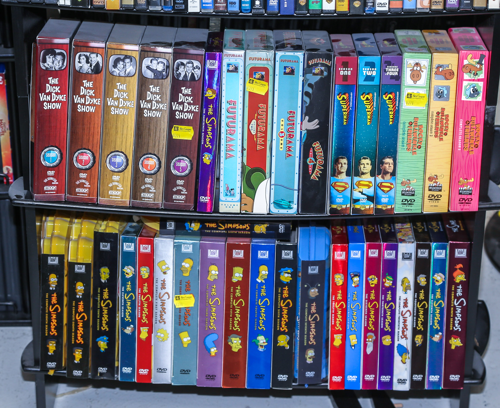TWO SHELVES OF TV SERIES ON DVD