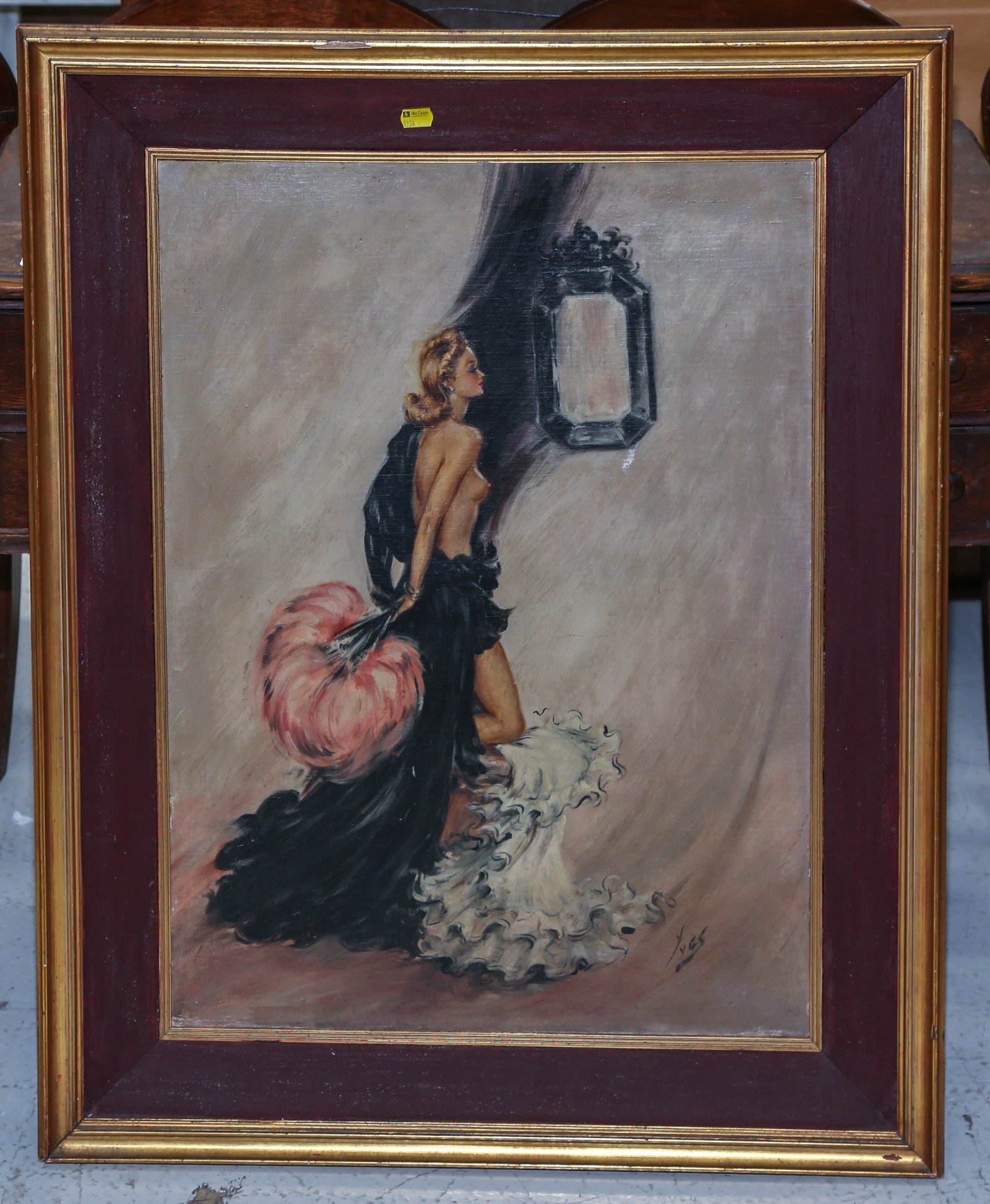 FRAMED PAINTING ART DECO NUDE 3cb36d