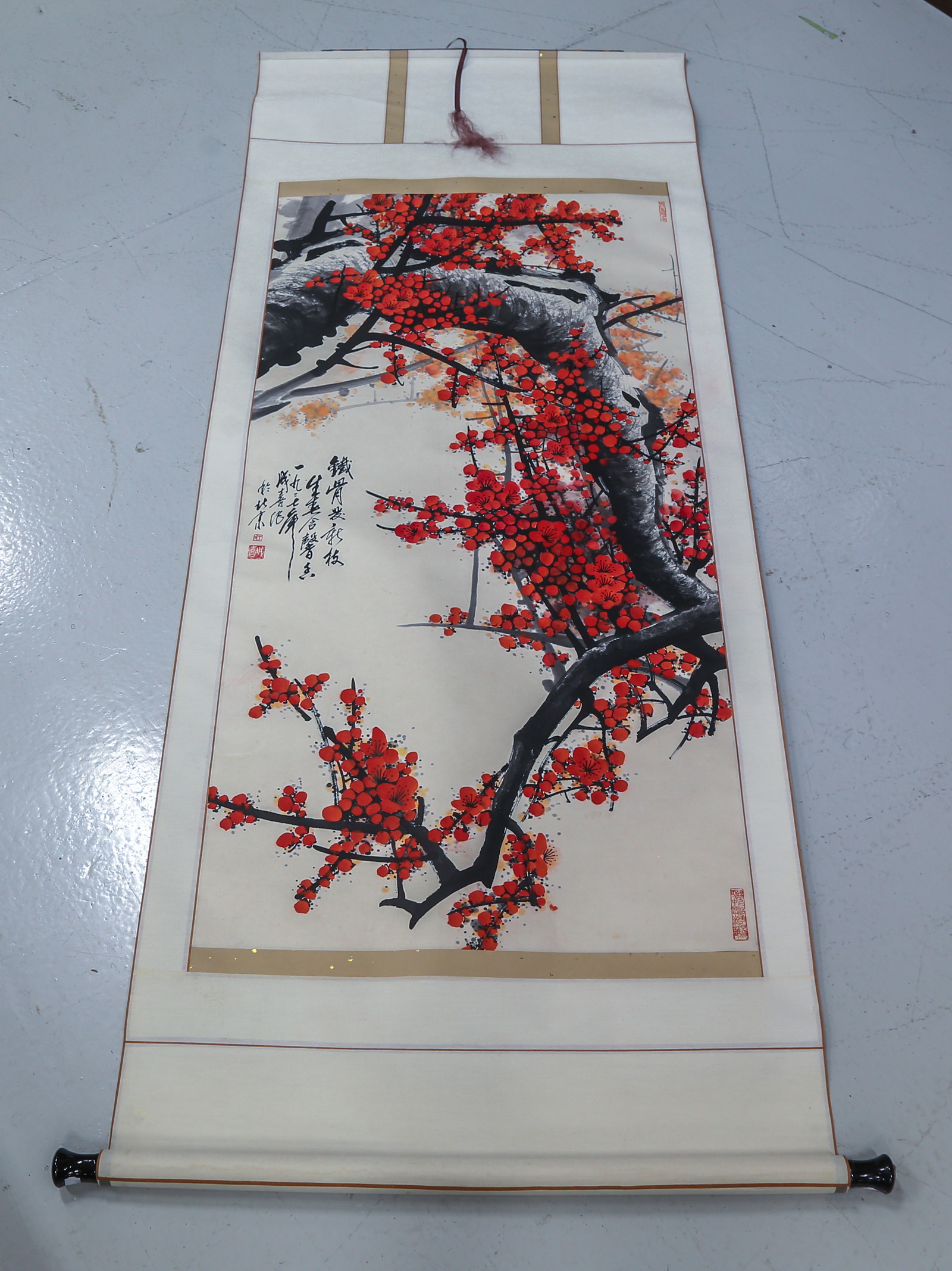 CHINESE SCROLL: FLOWERING PLUM