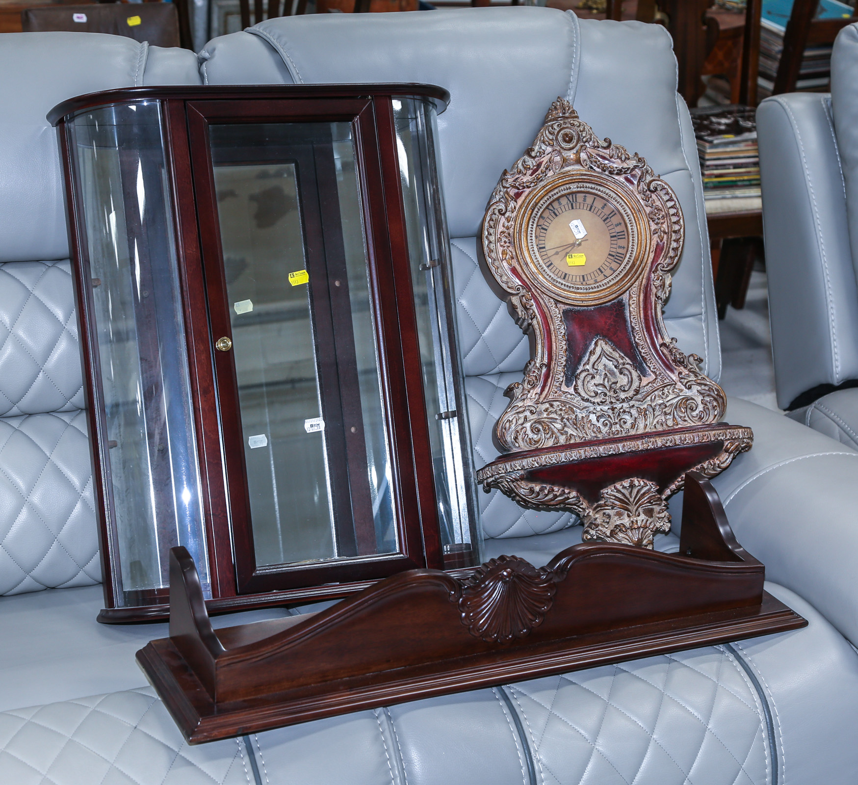 A WALL CLOCK, MANTLE PIECE & DISPLAY