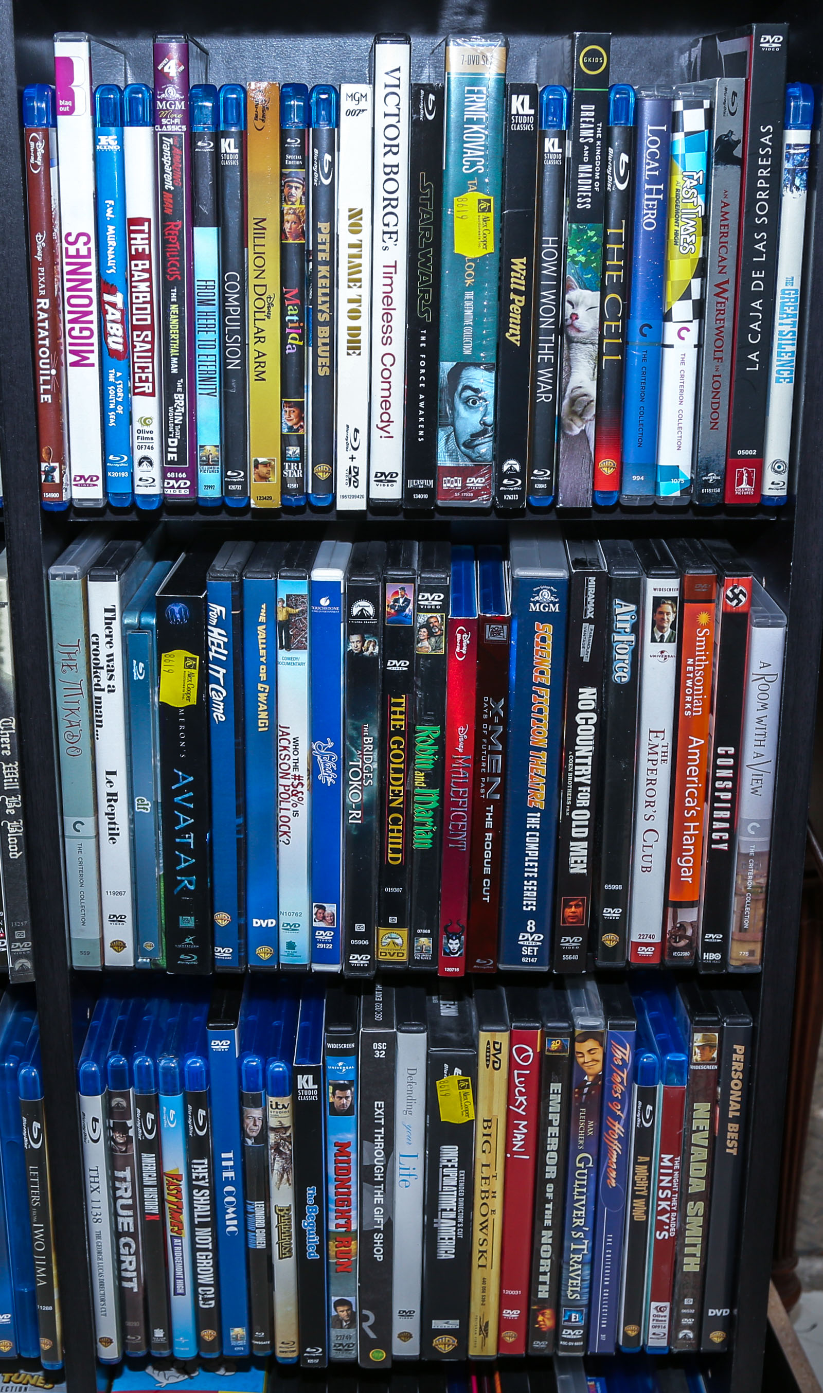 THREE SHELVES OF BLU-RAY & DVD