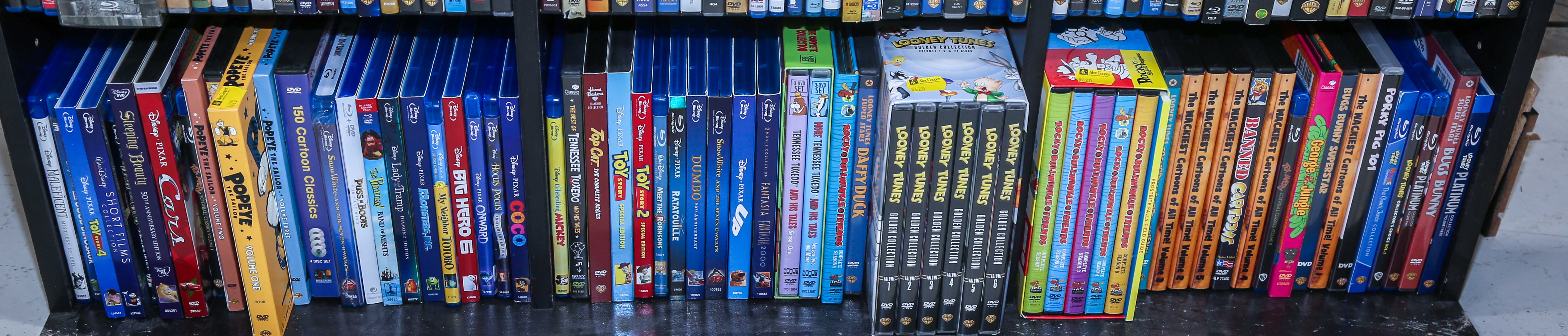 FOUR SHELVES OF CHILDREN'S BLU-RAY