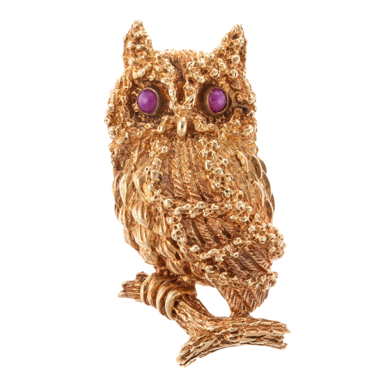 A TEXTURED OWL BROOCH WITH STAR 3cb4fa