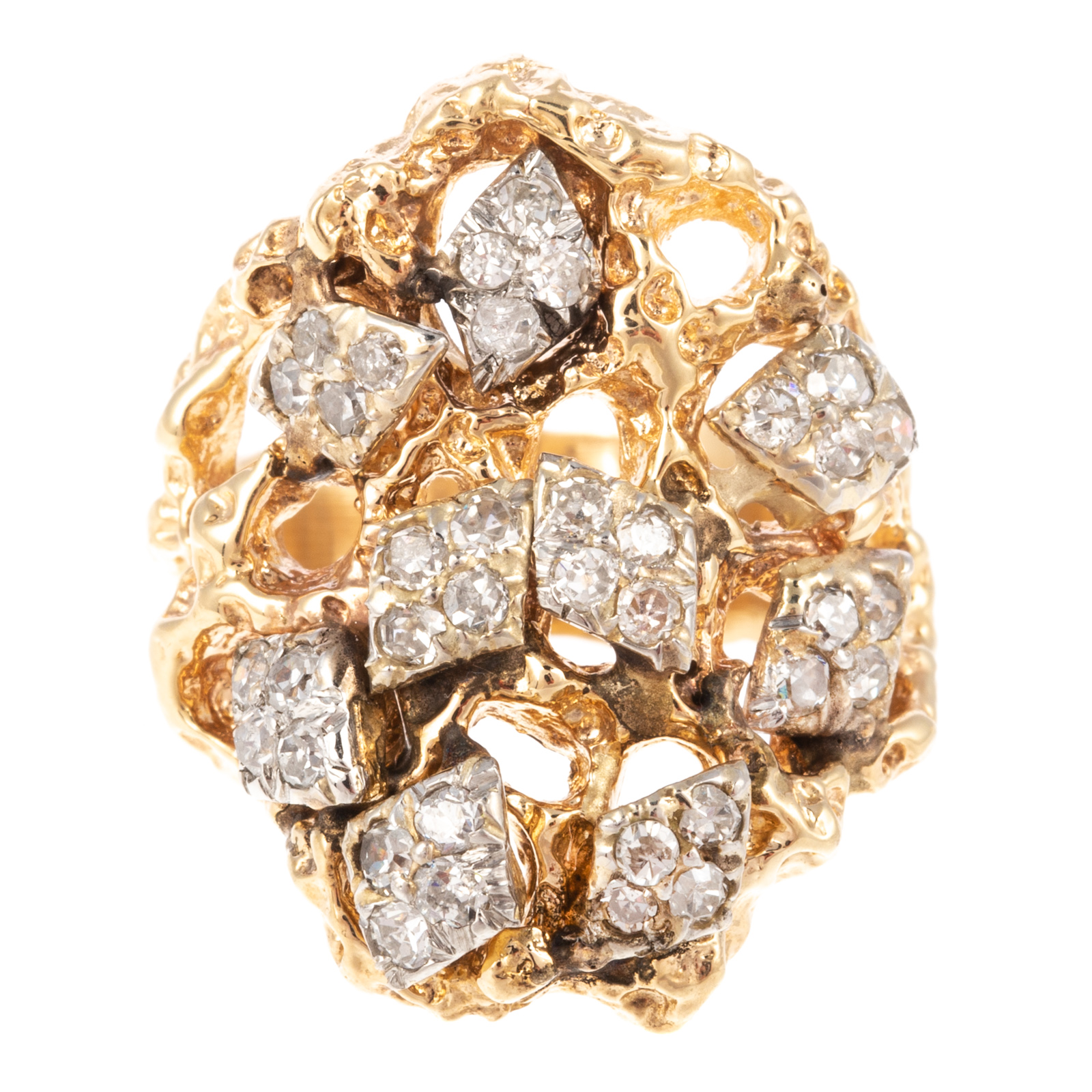 A BRUTALIST DIAMOND GOLD RING 3cb552