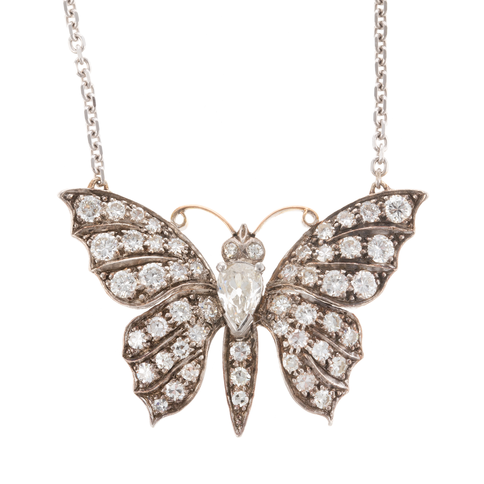 A VINTAGE DIAMOND BUTTERFLY NECKLACE 3cb54b