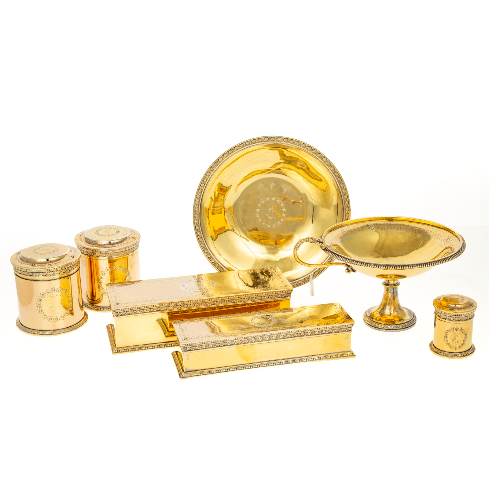 FRENCH EMPIRE VERMEIL DESK SET 3cb585