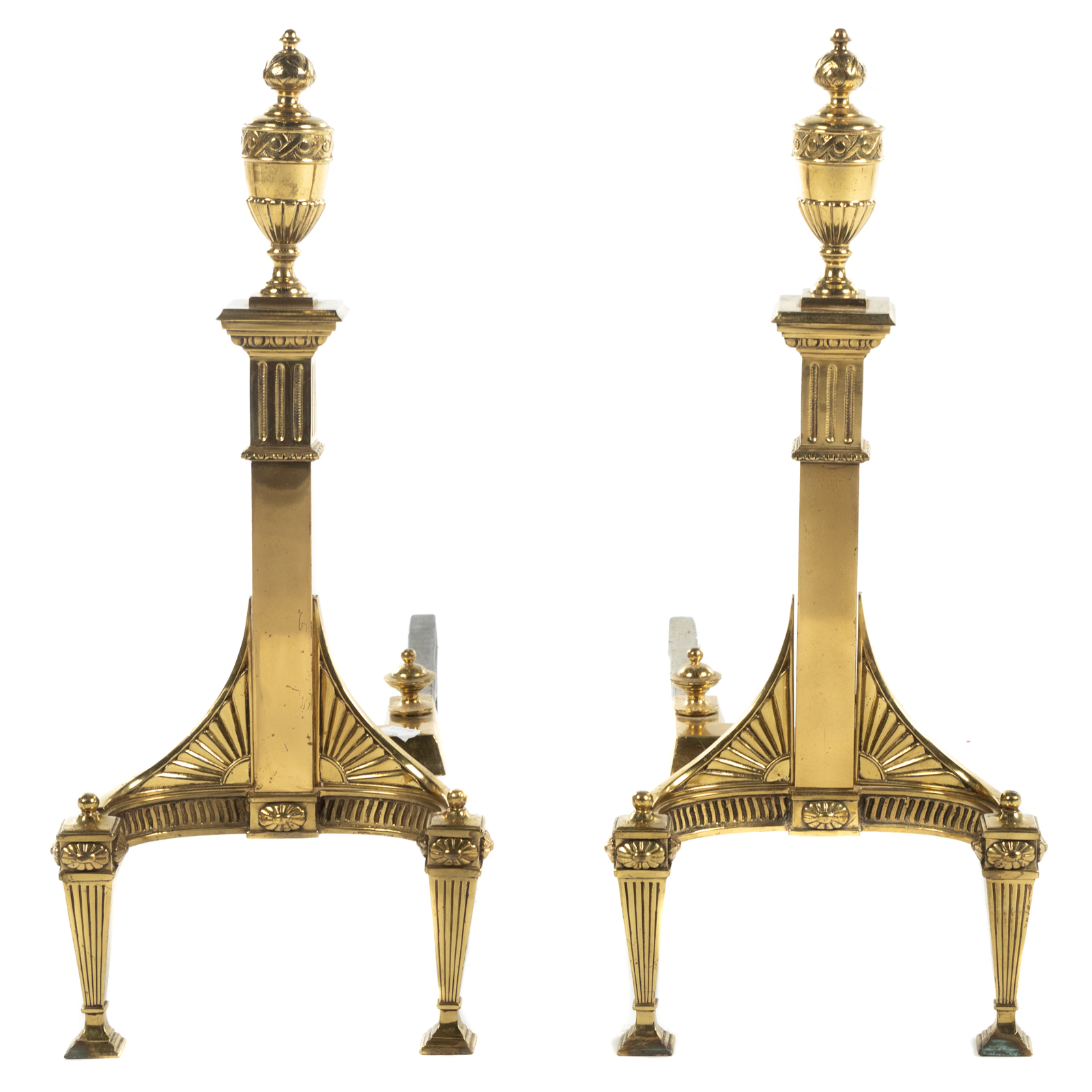 A PAIR OF FEDERAL STYLE BRASS URN 3cb5db