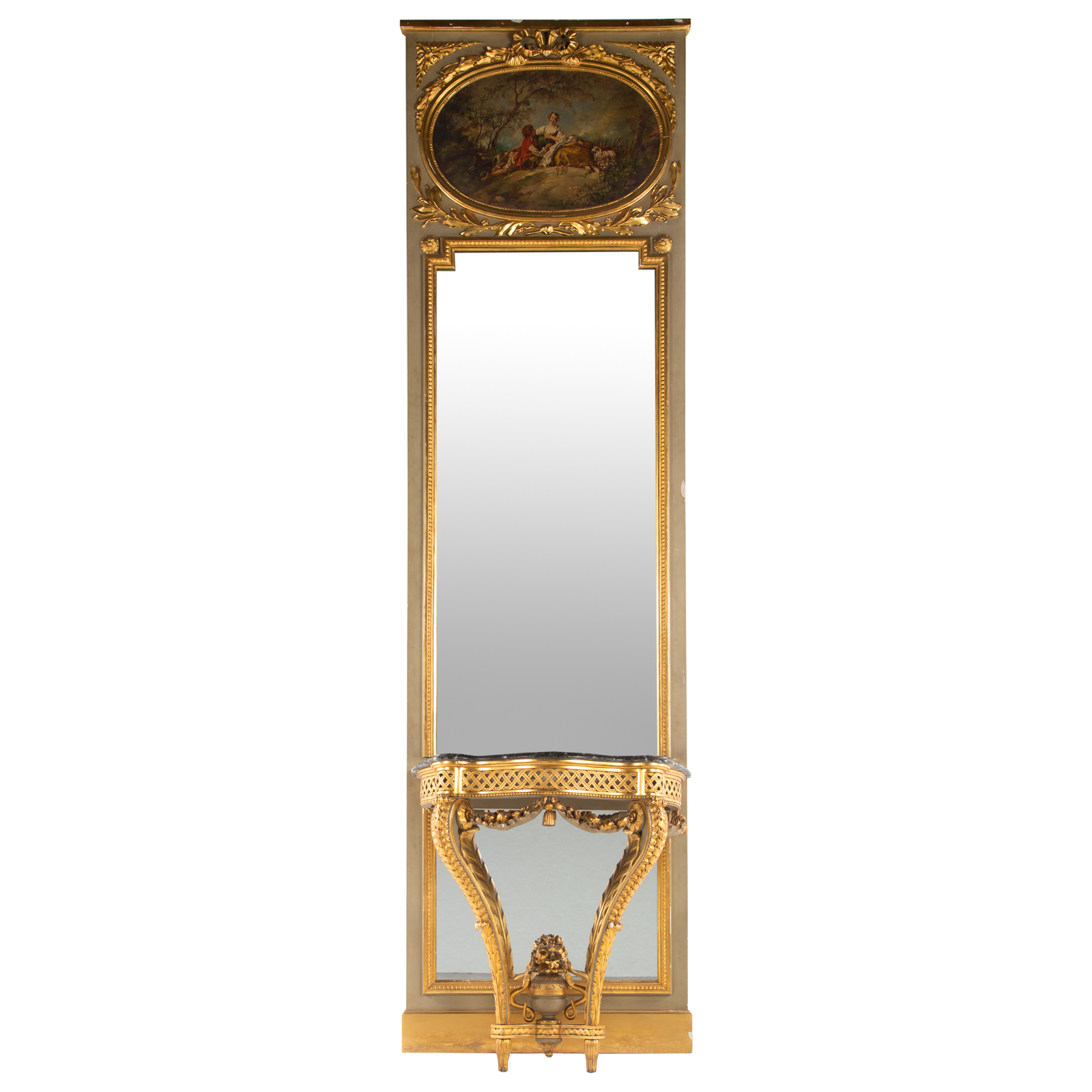 LARGE PIER MIRROR WITH BASE Late 3cb62f
