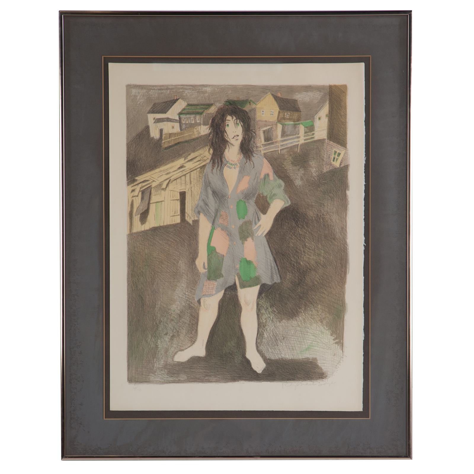 RAPHAEL SOYER. "HODLE," LITHOGRAPH