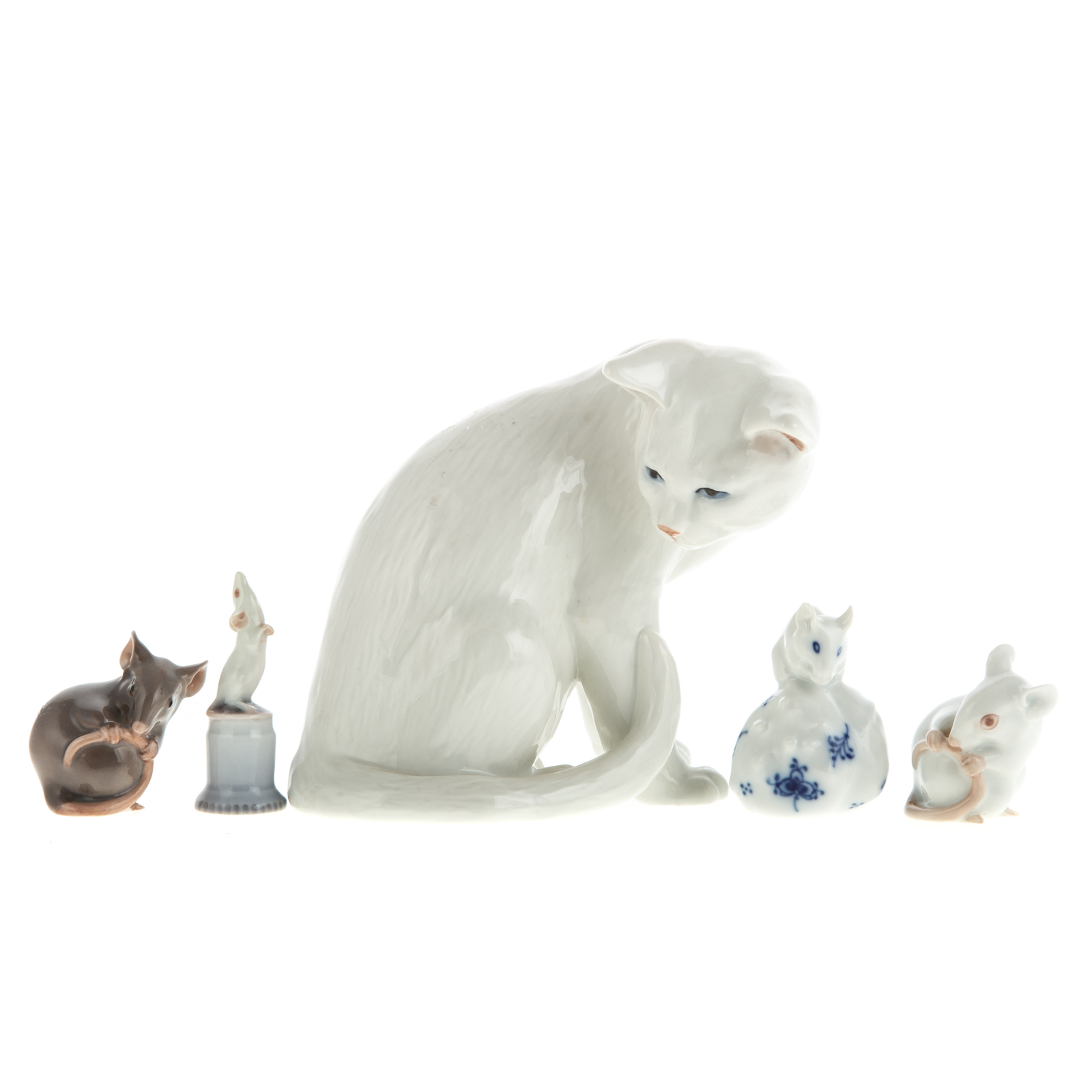 ROYAL COPENHAGEN CAT,TWO MICE &