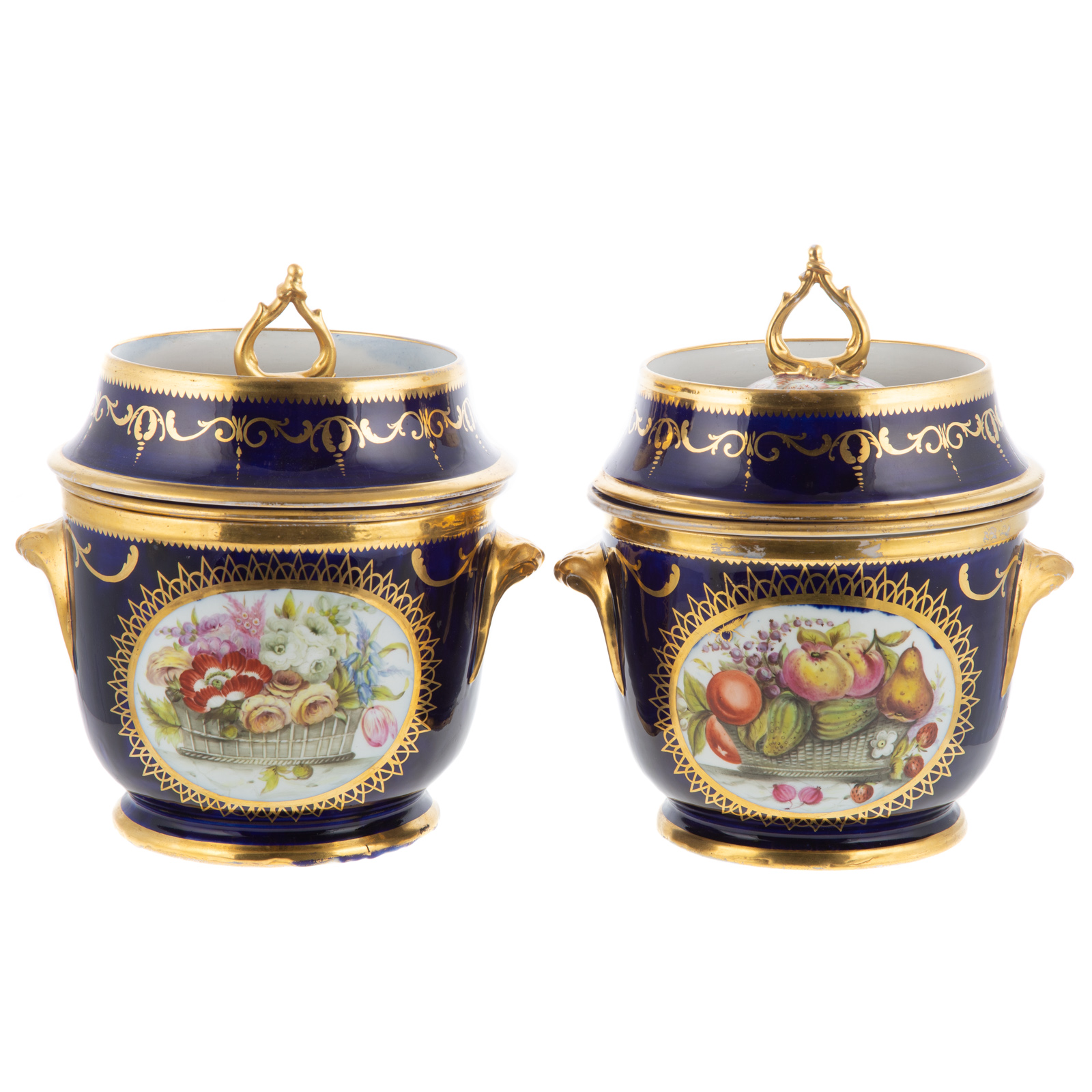 A PAIR OF COALPORT ICE PAILS/FRUIT COOLERS