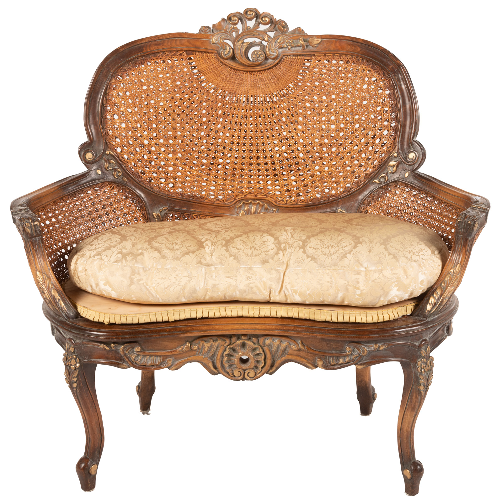 LOUIS XV STYLE CANE BACK SETTEE 3cb77c