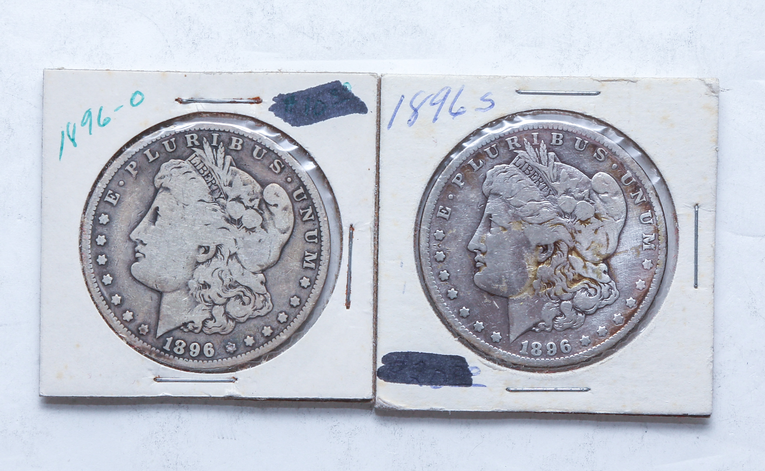 1896 O 1896 S MORGAN DOLLARS 3cb865