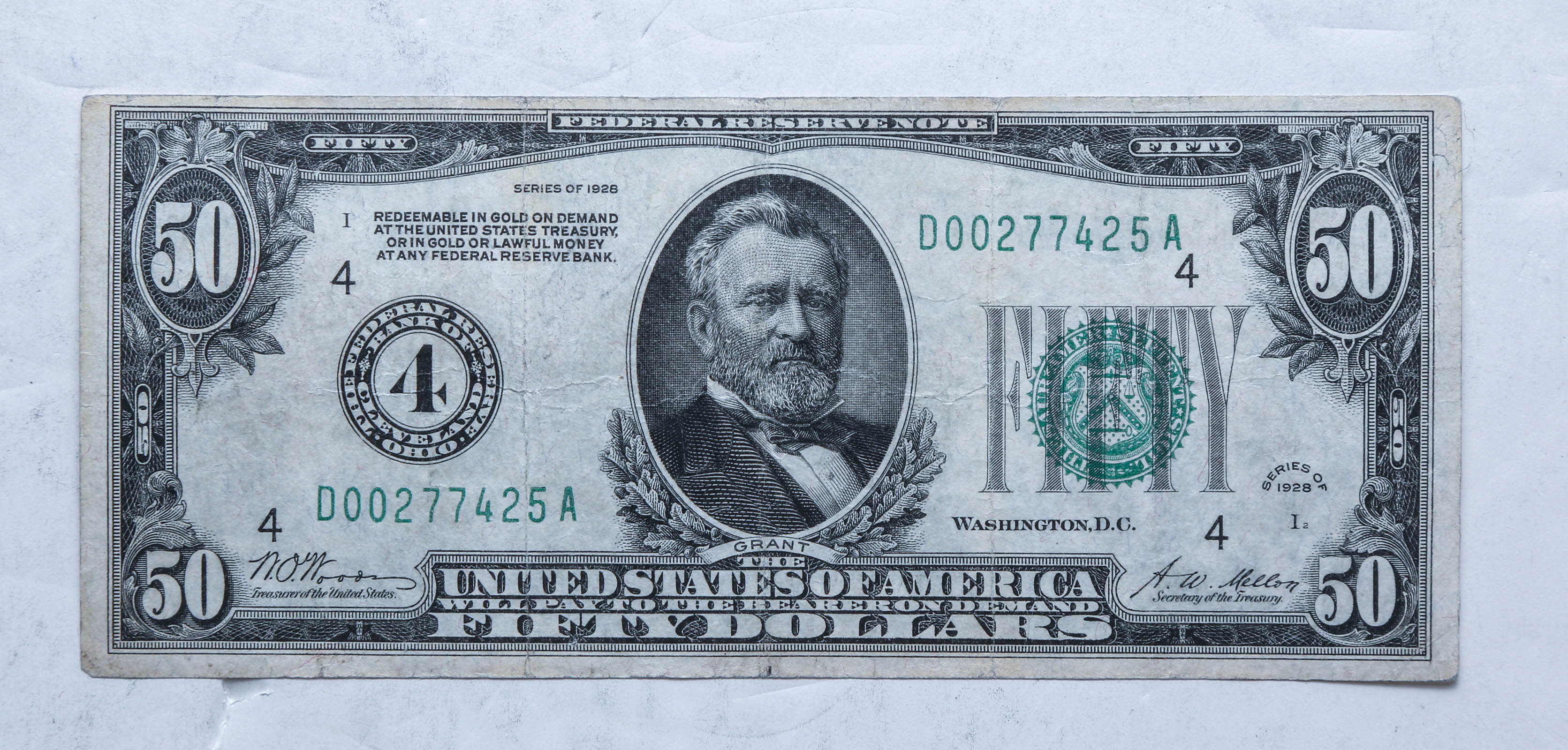 1928 $50 FEDERAL RESERVE NOTE VF35