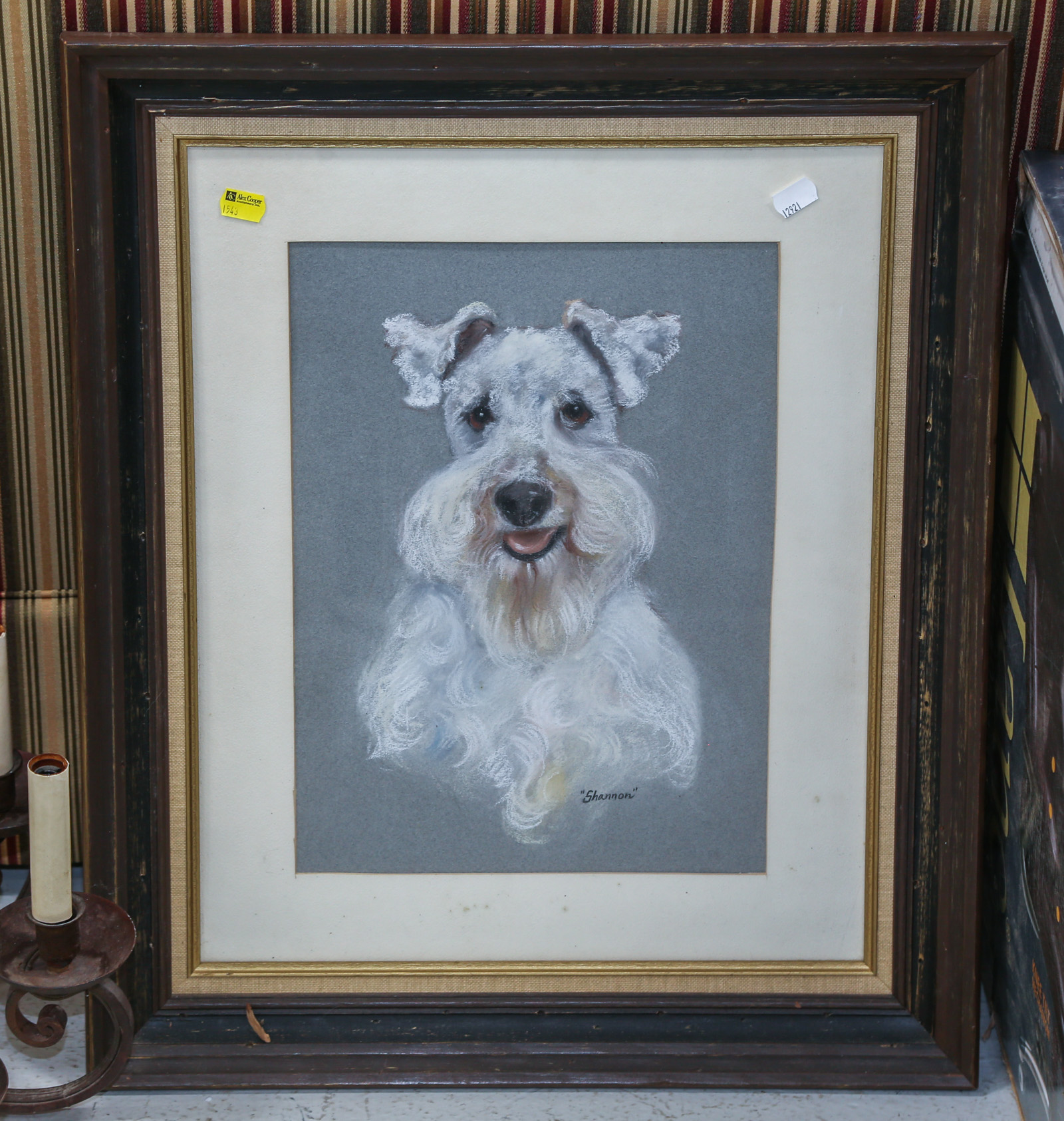 PASTEL DRAWING OF A TERRIER FRAMED 3cb918