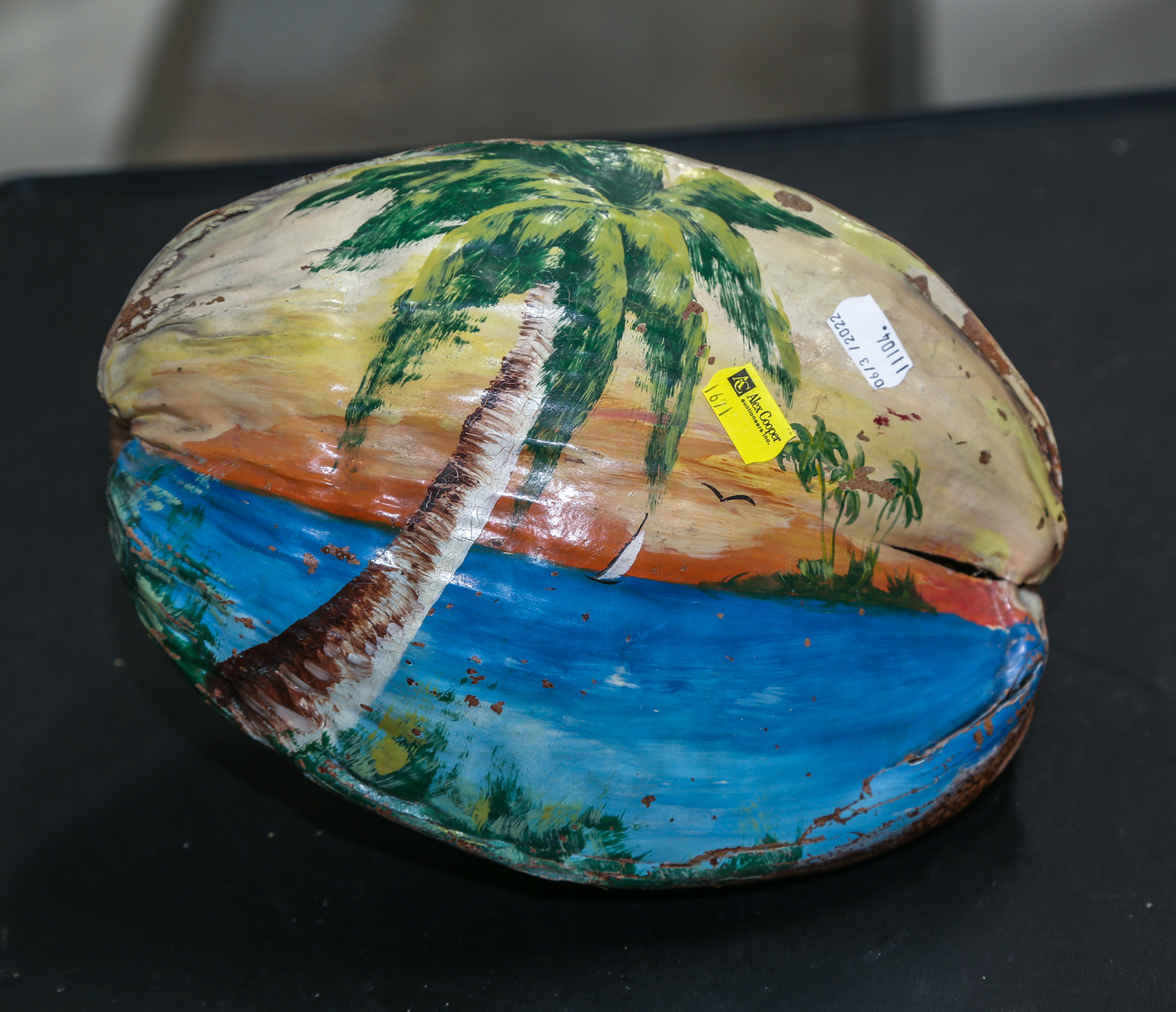 A TIKI BAR DECORATED COCONUT 3rd 3cb98f