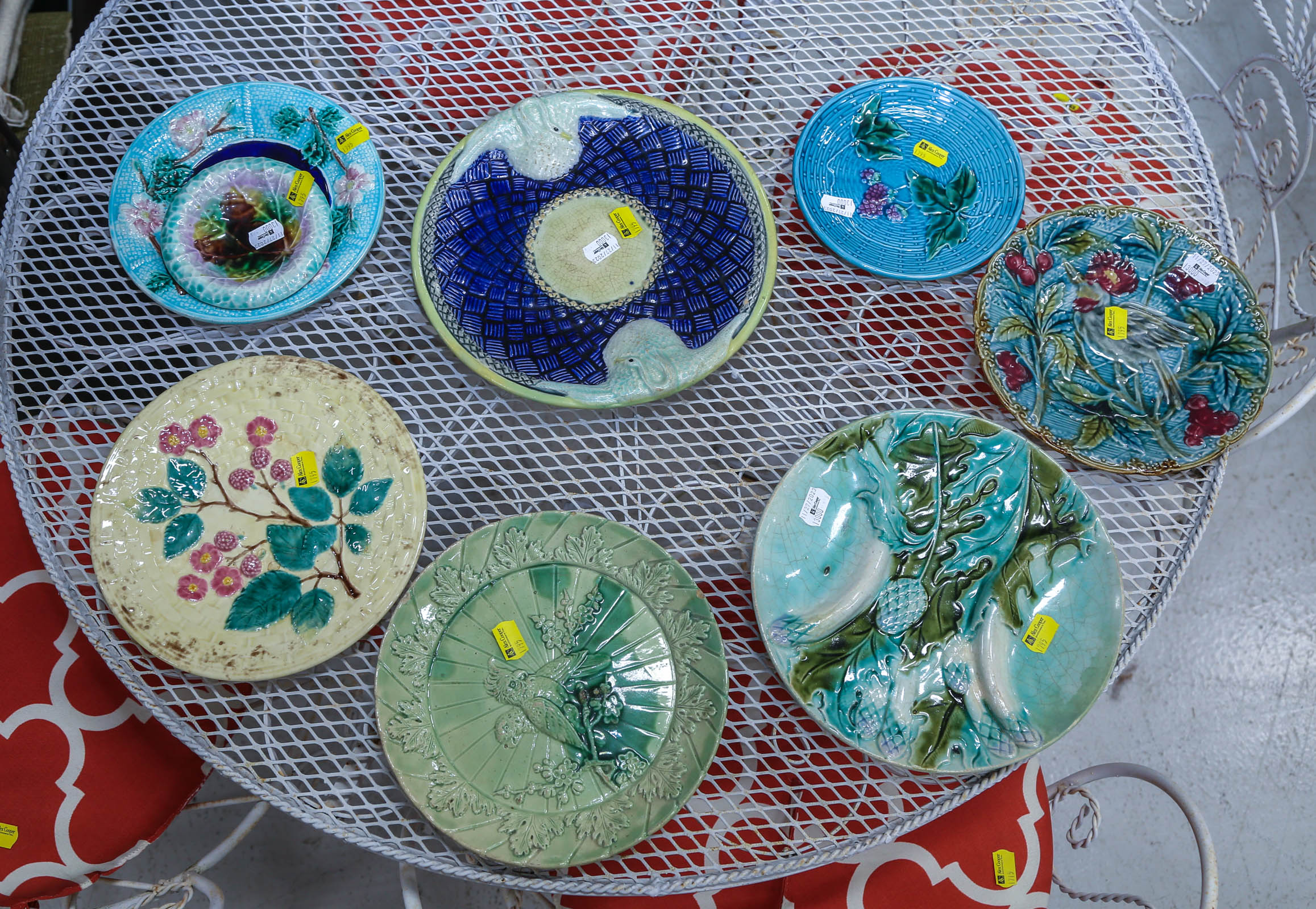 ASSORTMENT OF MAJOLICA PLATES Comprising