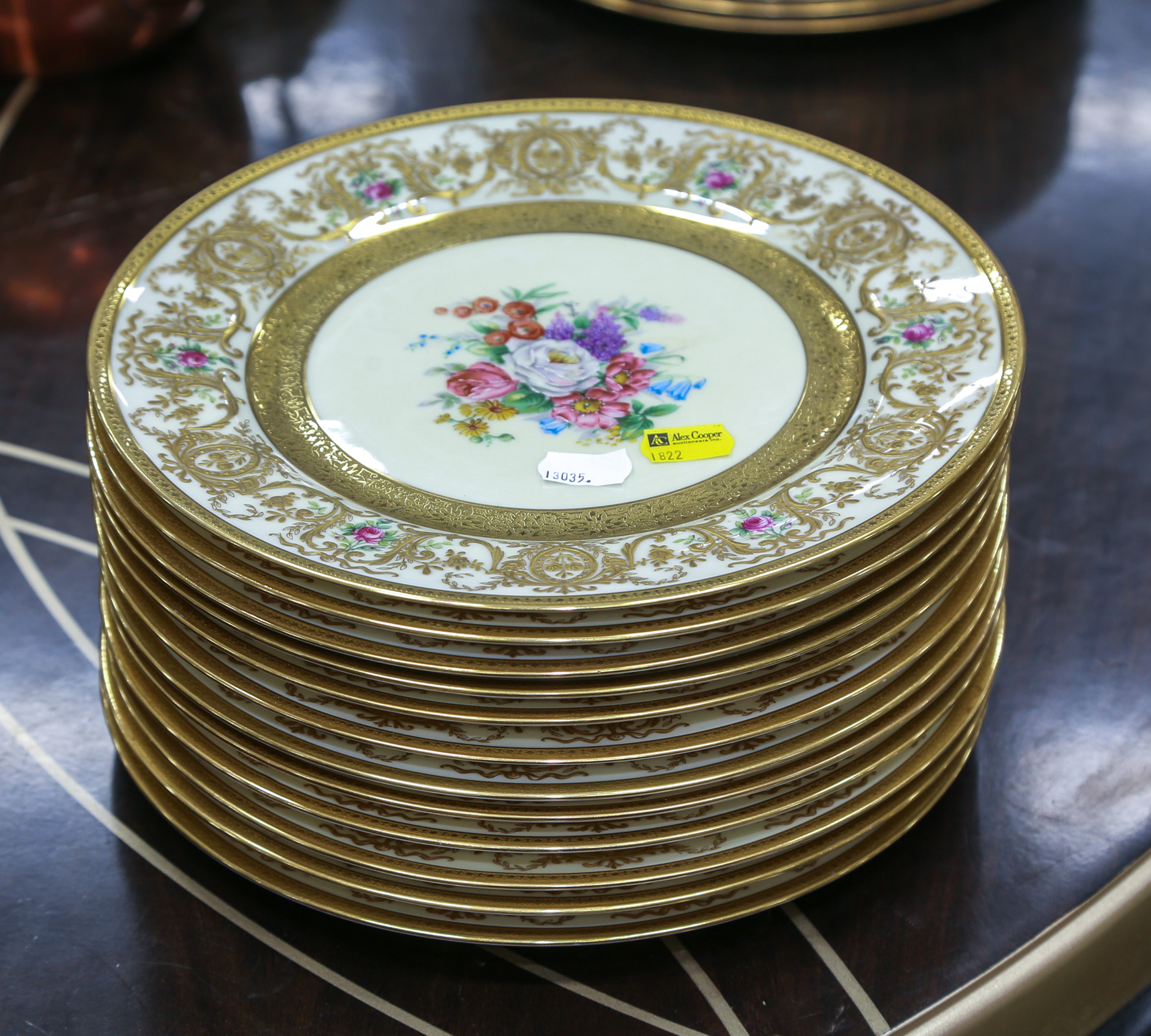 TWELVE AHRENFELDT LIMOGES ORNATE