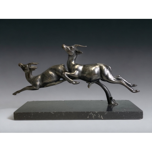 AN ART DECO LEAPING ANTELOPE FIGURE