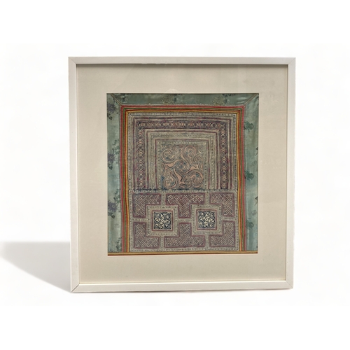 A large framed Chinese silk border