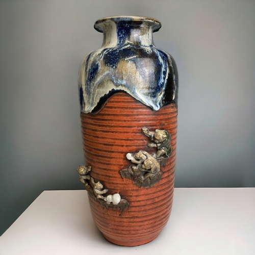 A large Sumida Gawa pottery vase.