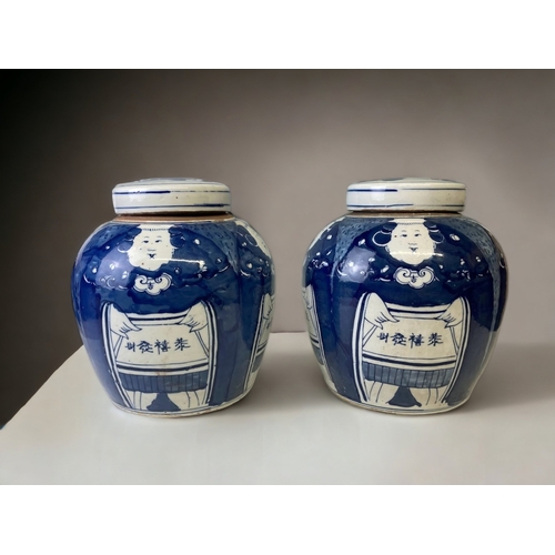 A LARGE PAIR OF CHINESE HAND PAINTED