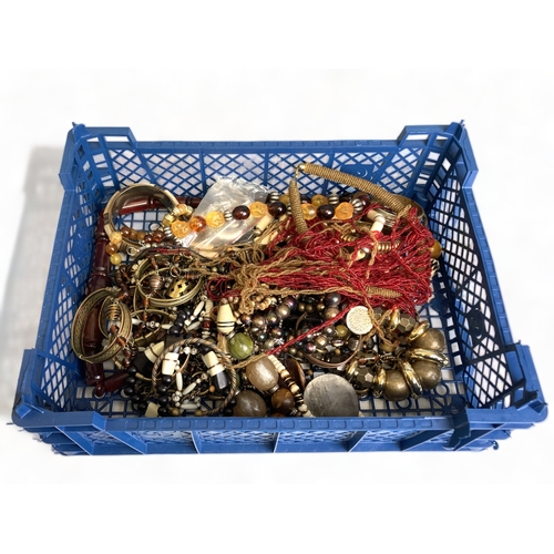 A Box of costume jewellery.