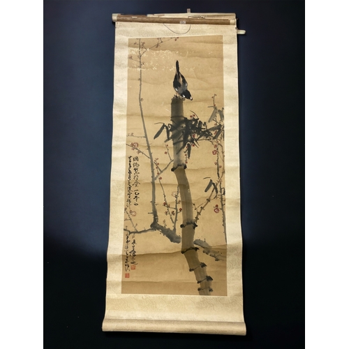 A Chinese wall hanging Scroll.Finely