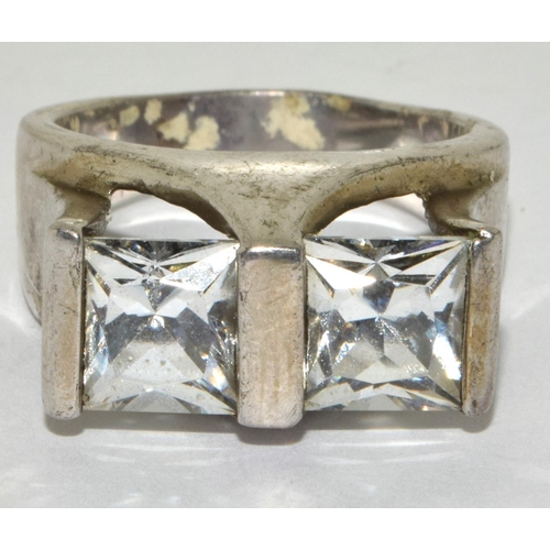 925 silver ladies Twin centre stone