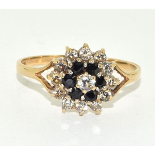 A 9ct Gold ladies Sapphire Cluster