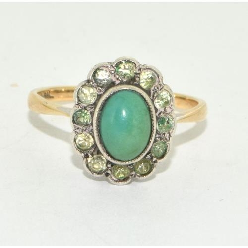 A 9ct Gold & Silver Jade Ring.