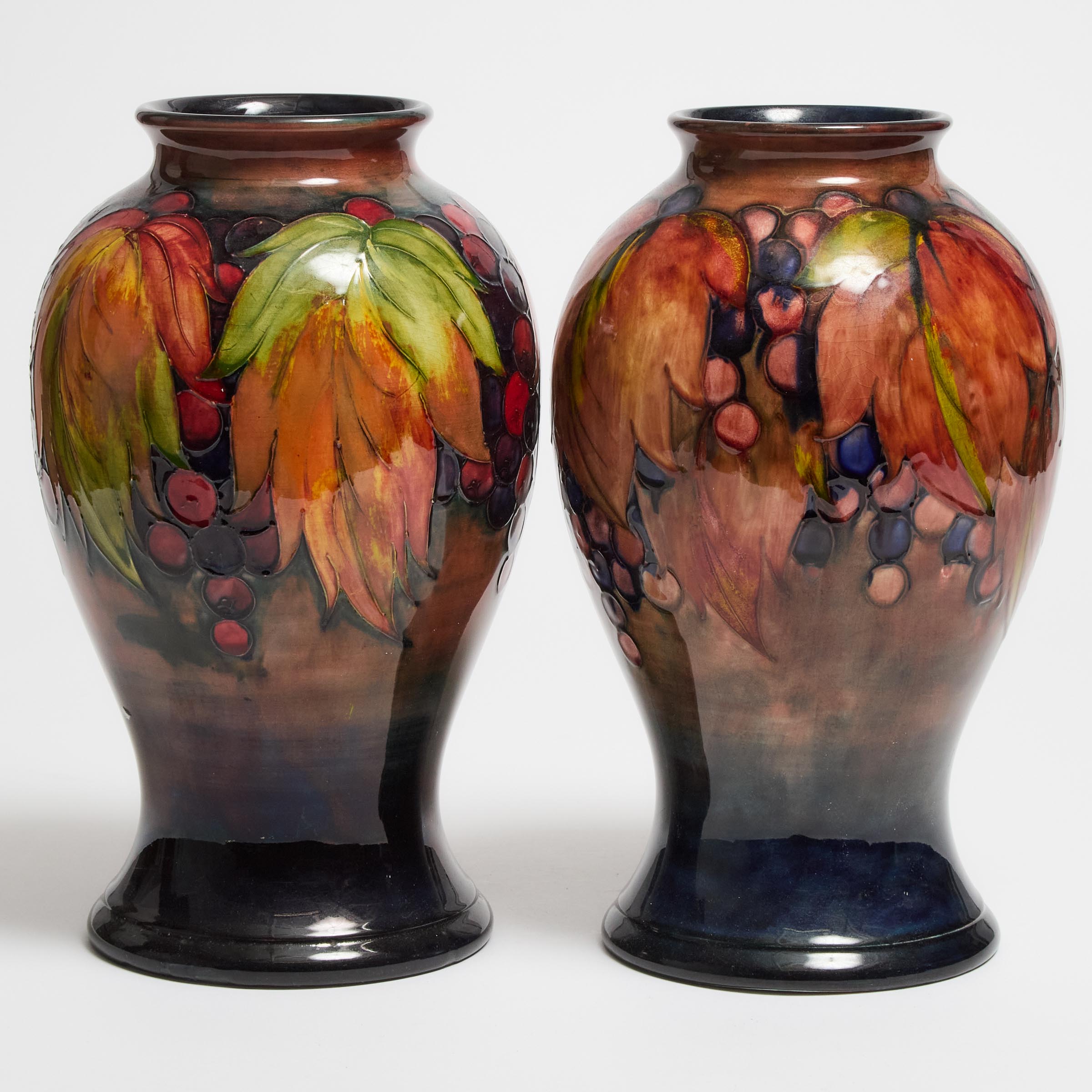 Pair of Moorcroft Flamb Grape 3c9640