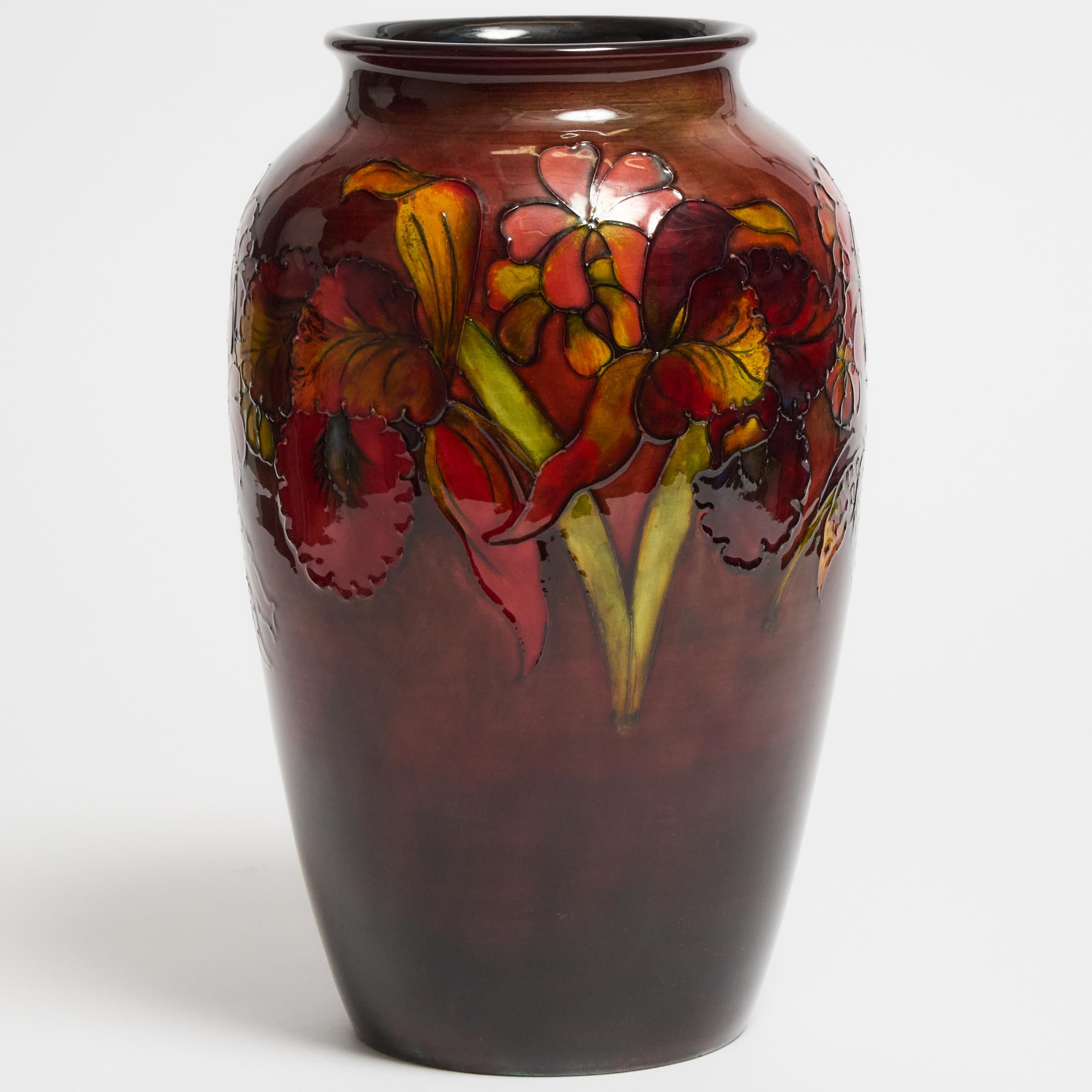 Moorcroft Flambé Orchids Large Vase,