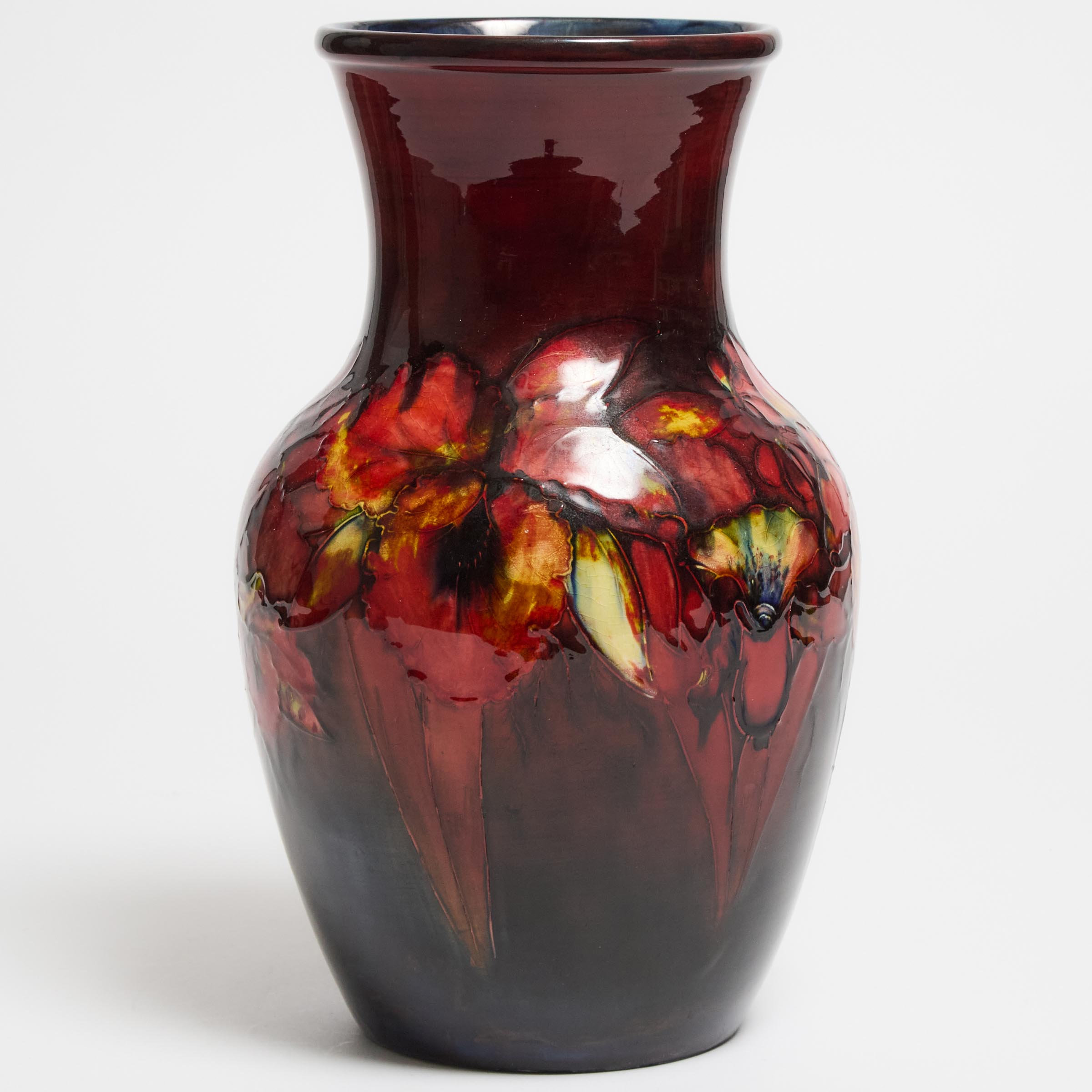 Moorcroft Flambé Orchids Vase, 1930s